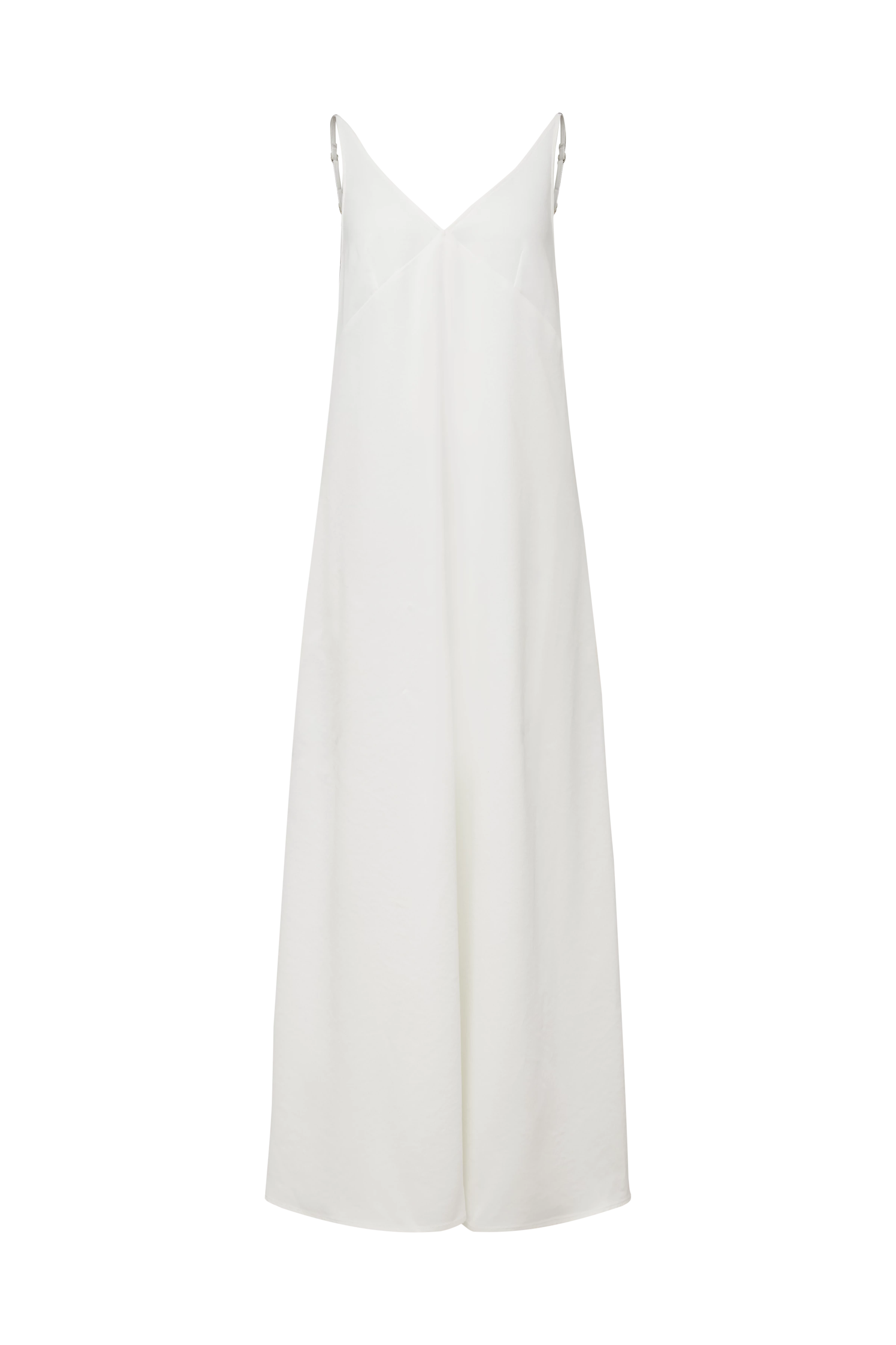 KAIREN - Luxurious satin V-neck slip dress - women - off white - Freisteller Frontansicht