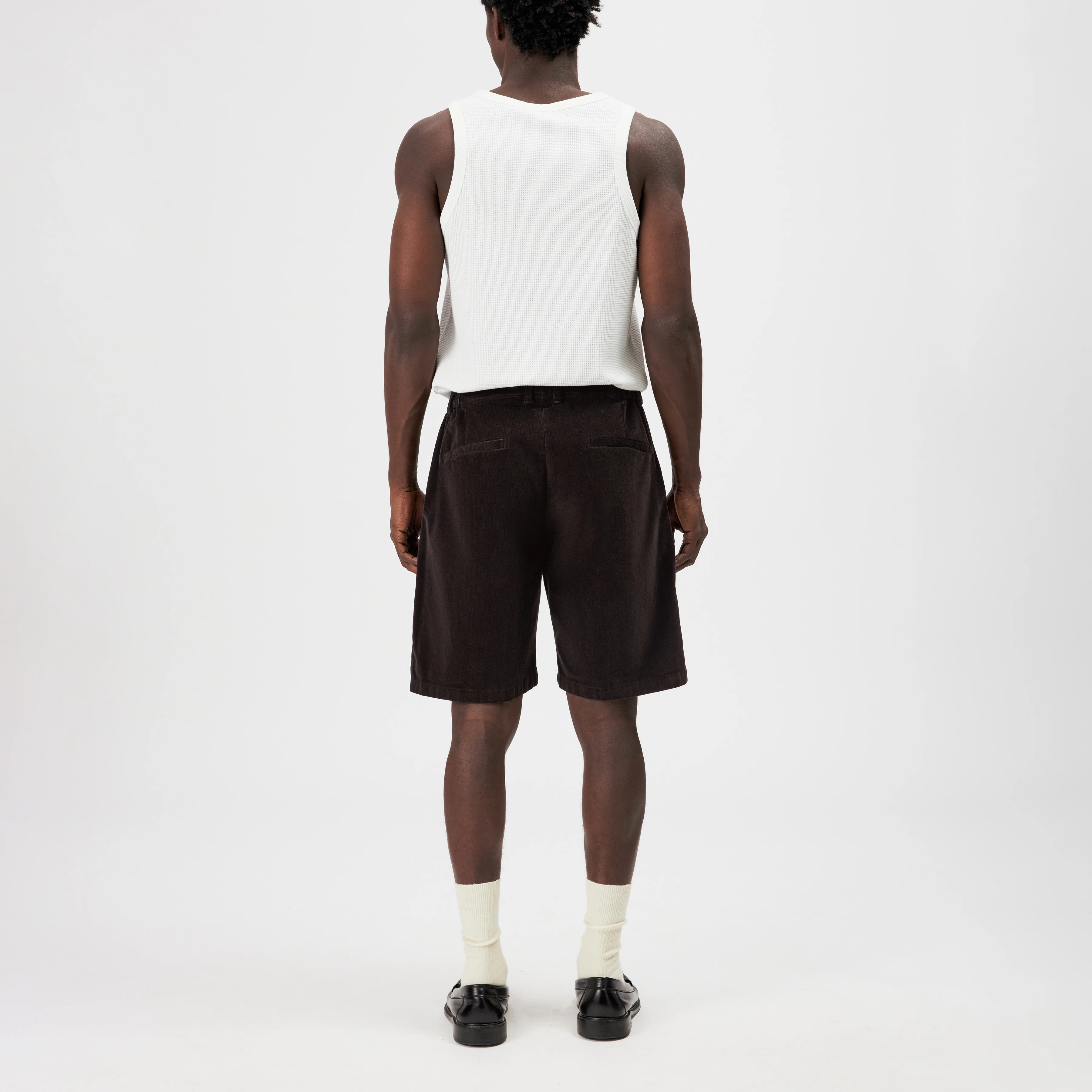 YASAN - Regular Fit Corduroy Shorts - men - brown - Rückansicht