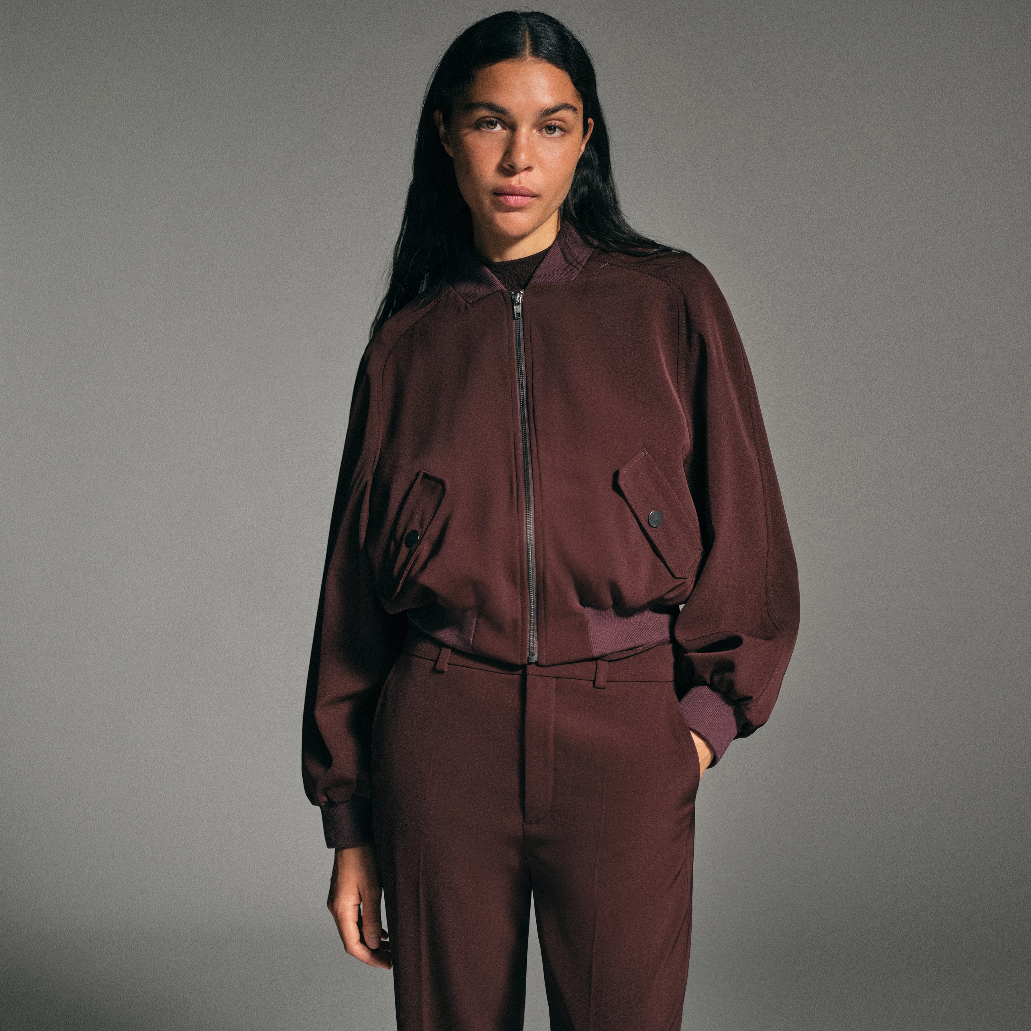 MARHAM - Blouson jacket in techno twill - women - red