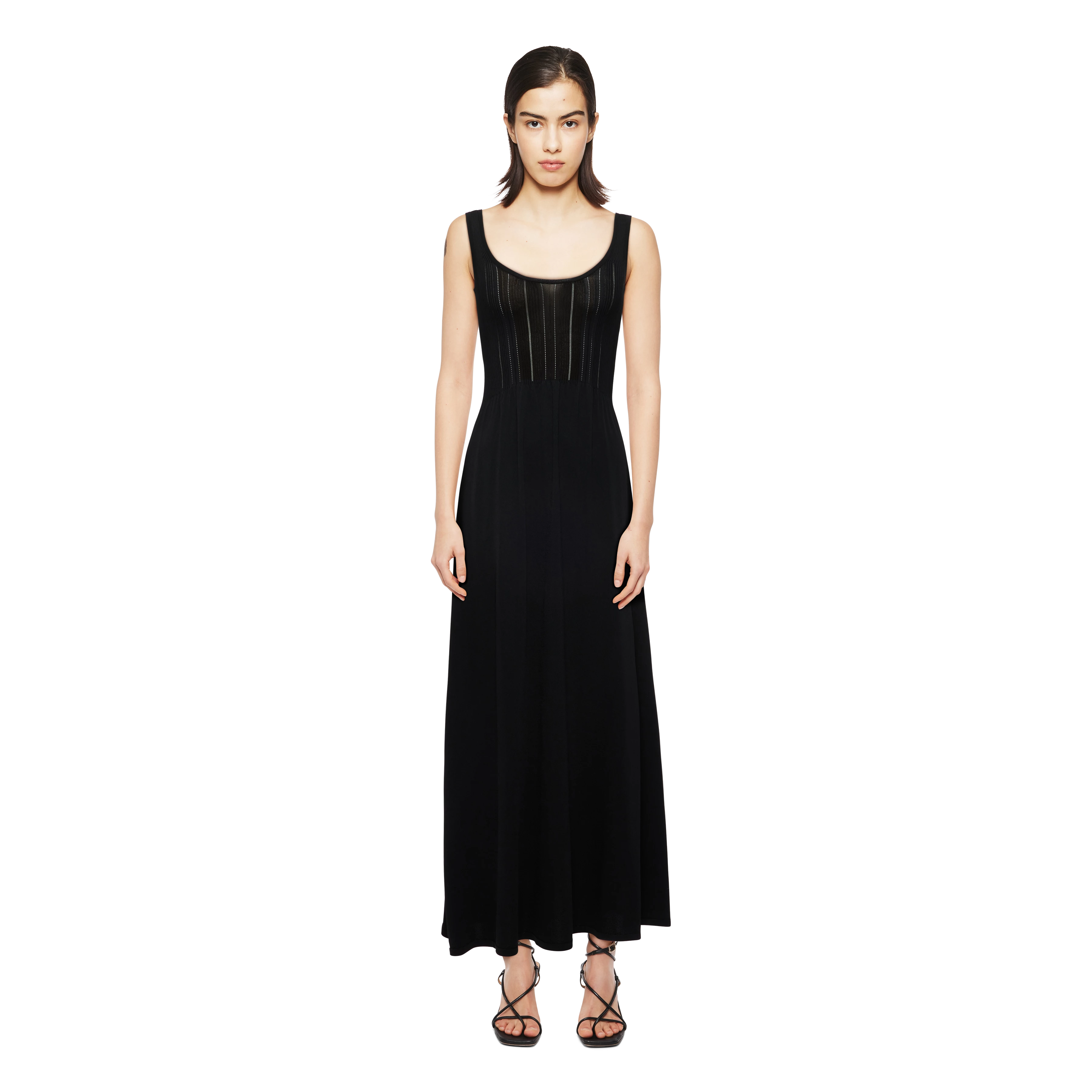 JOSELYN - Strickkleid in Viskose-Mix - Damen - schwarz - Ganzkörper-Frontansicht