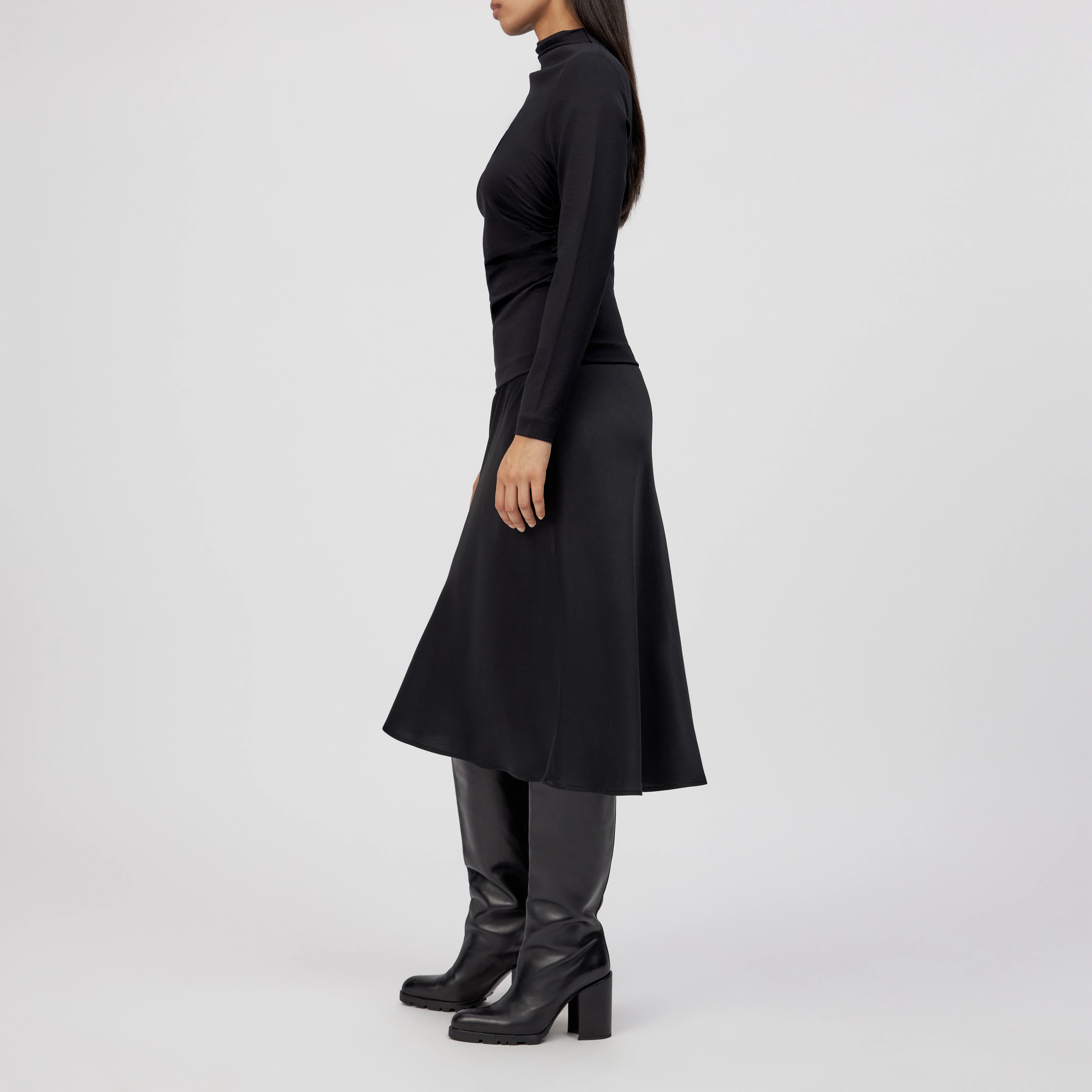 TIRY - Longsleeve in Lyocell-Mix - Damen - schwarz - Seitenansicht