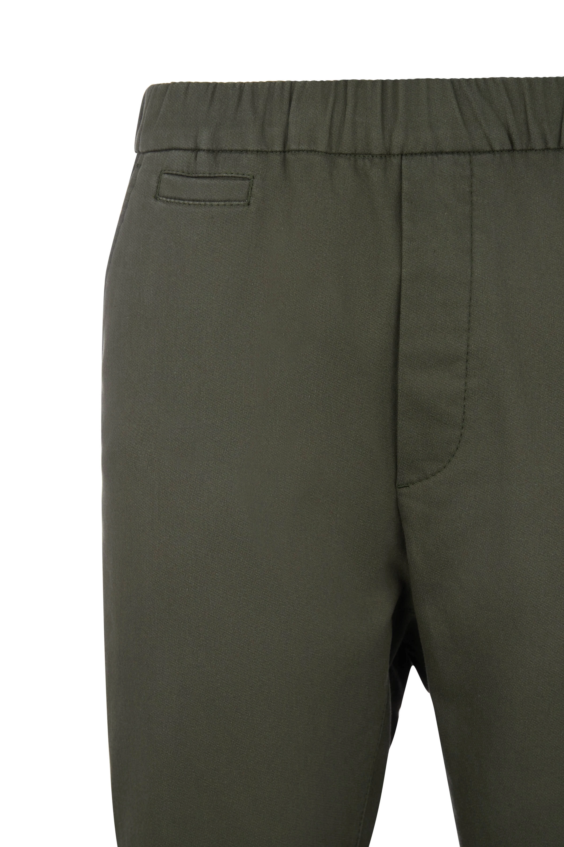 TROP - legere Jogpant im Lederlook - Herren - oliv - Freisteller Detailansicht