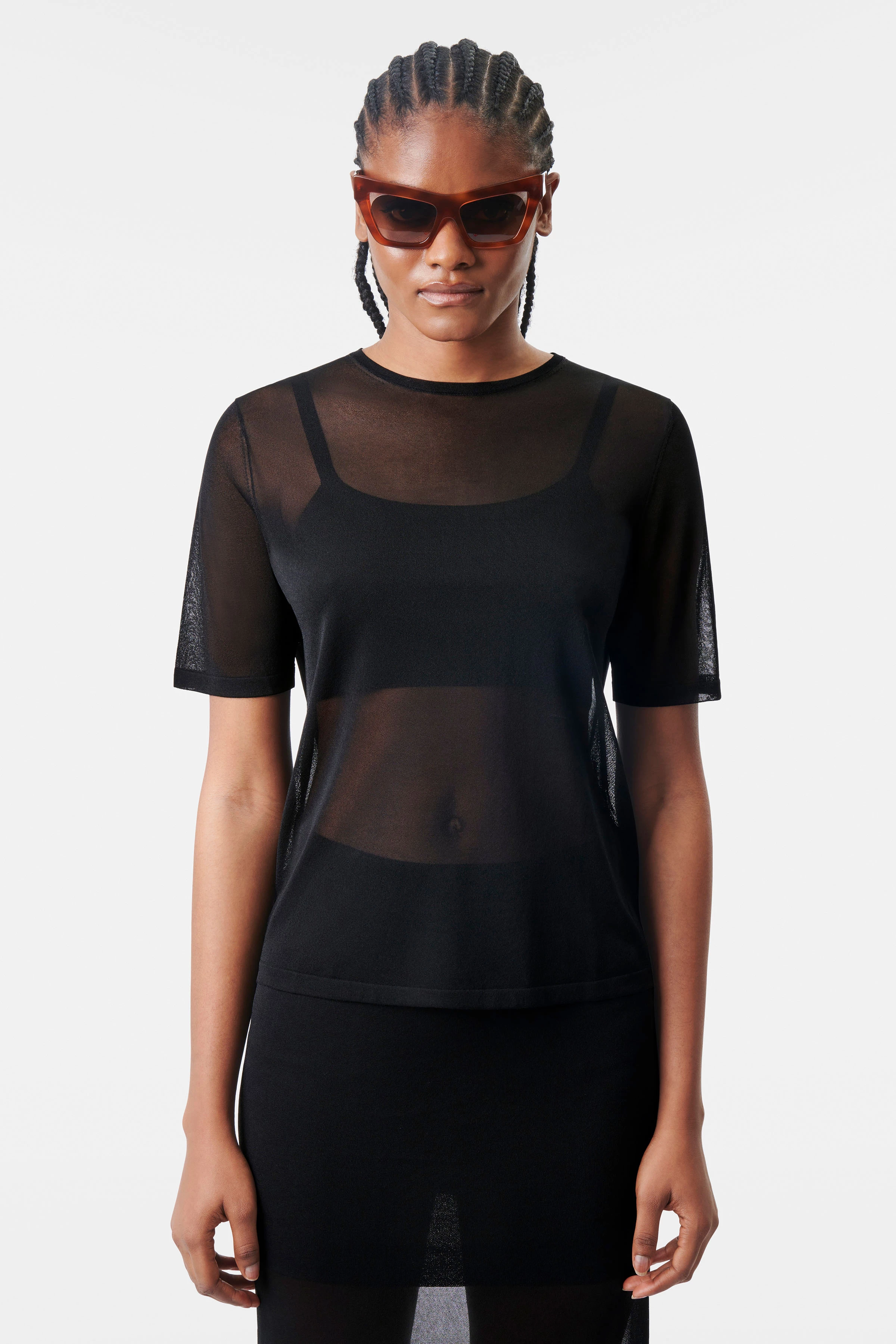 Dames gebreid T-shirt ILVY in zwart van DRYKORN 2DY4