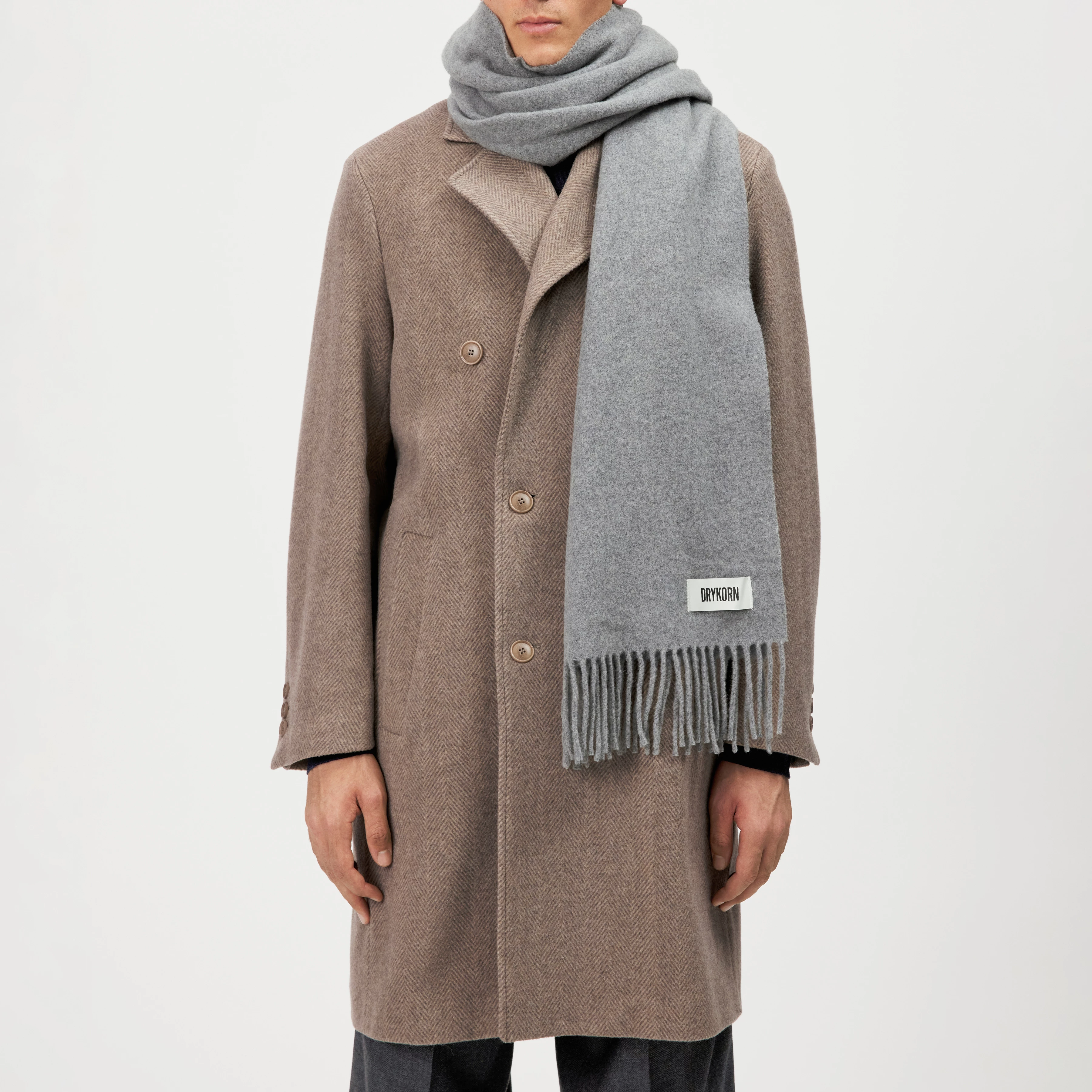 GAZE_4 - Schal in Wolltwill - Unisex - grau - Rückansicht