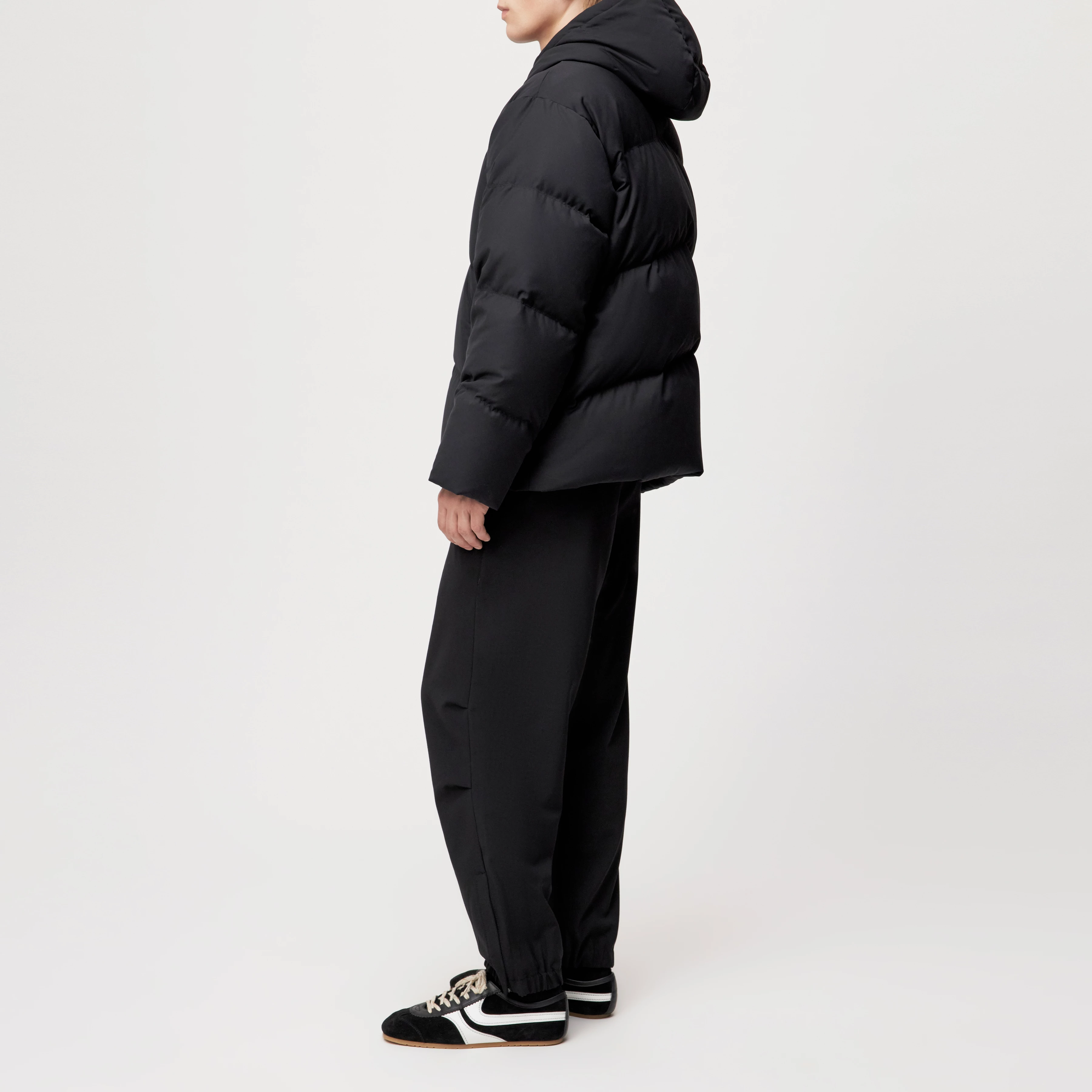 NOTAN - Puffer Jacke in Woll Look - Herren - schwarz - Seitenansicht