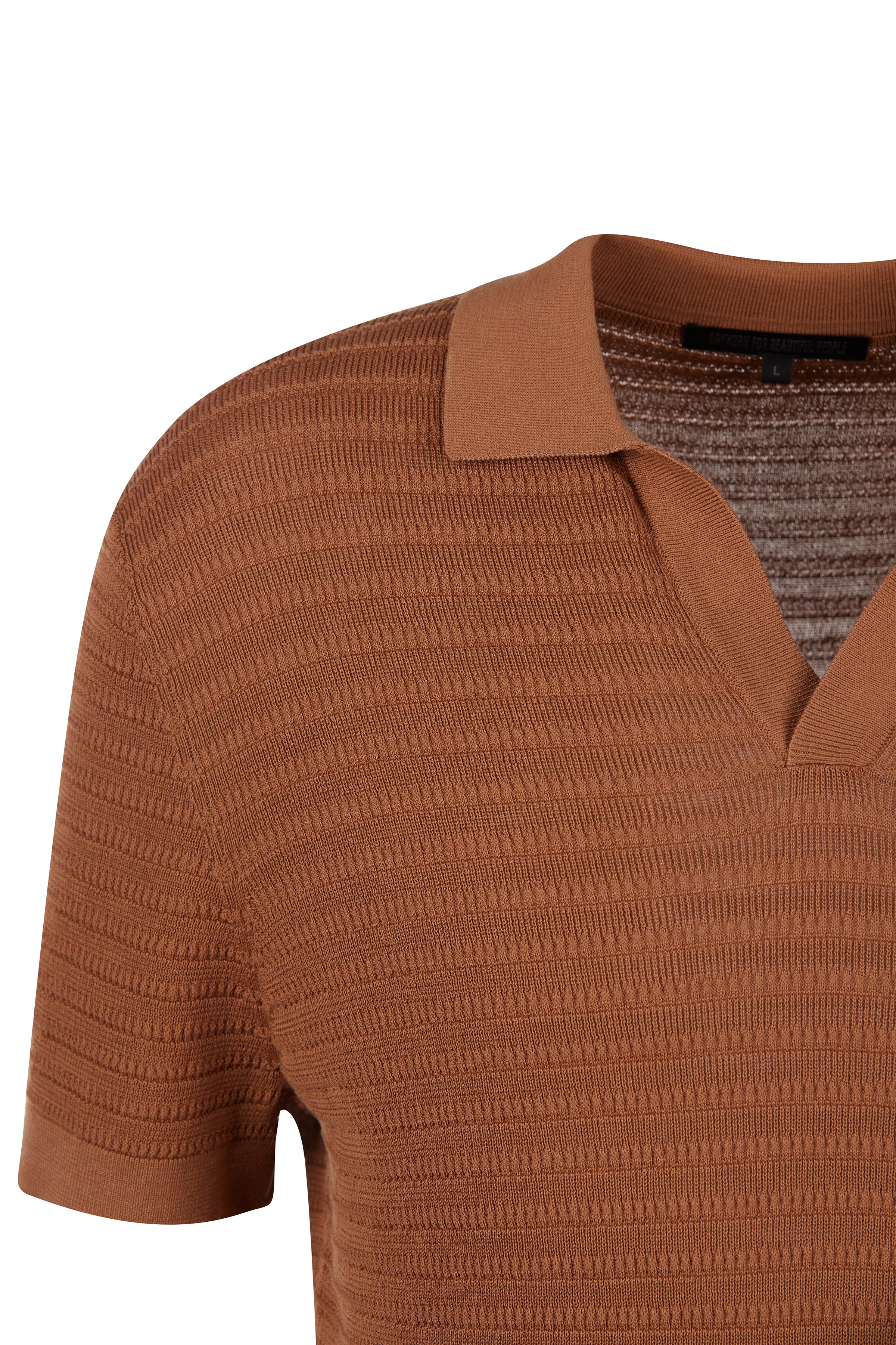 BRAIAN - poloshirt - heren - bruin - Freisteller Detailansicht