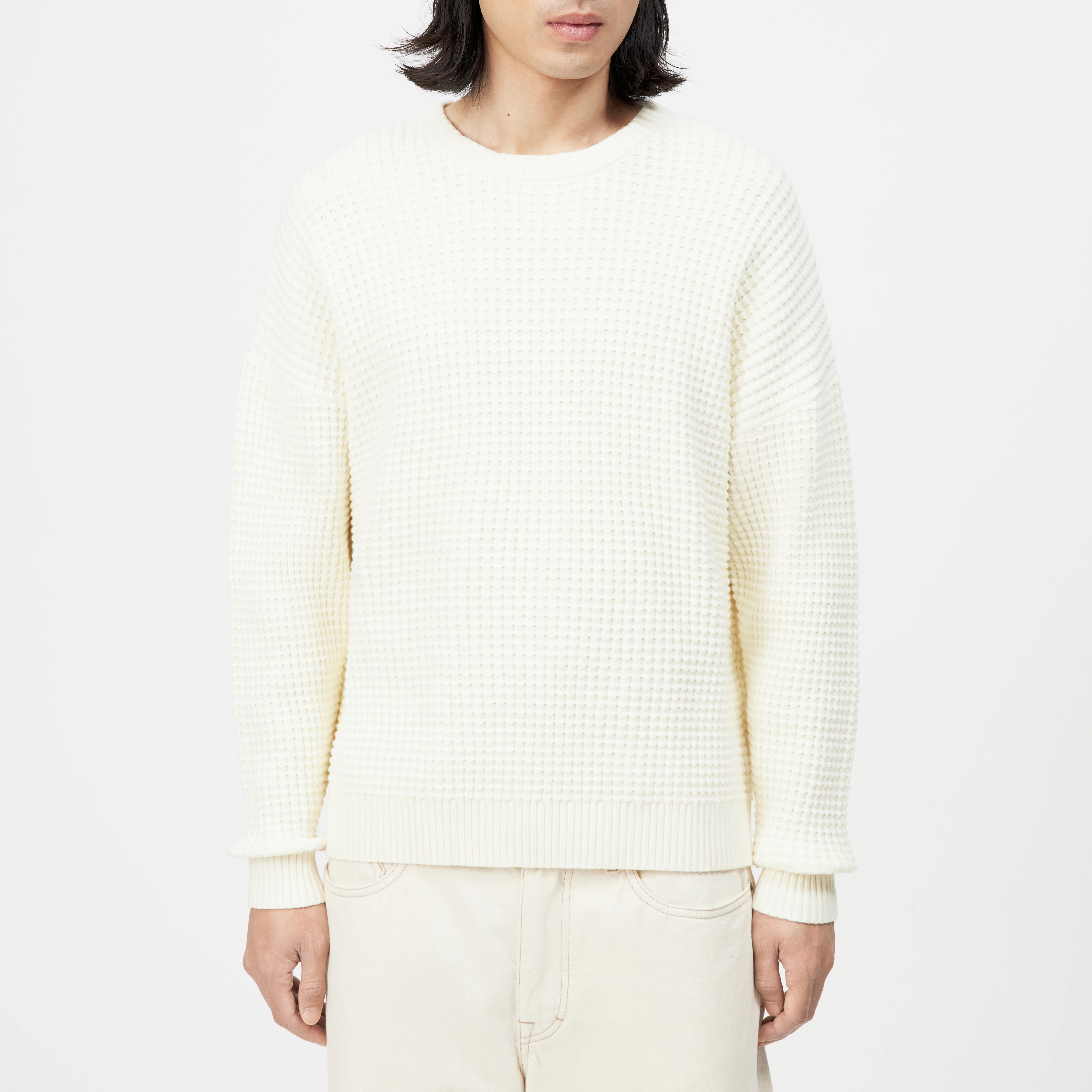 NEELIO - Pullover in Baumwoll-Mix - Herren - beige - Frontansicht