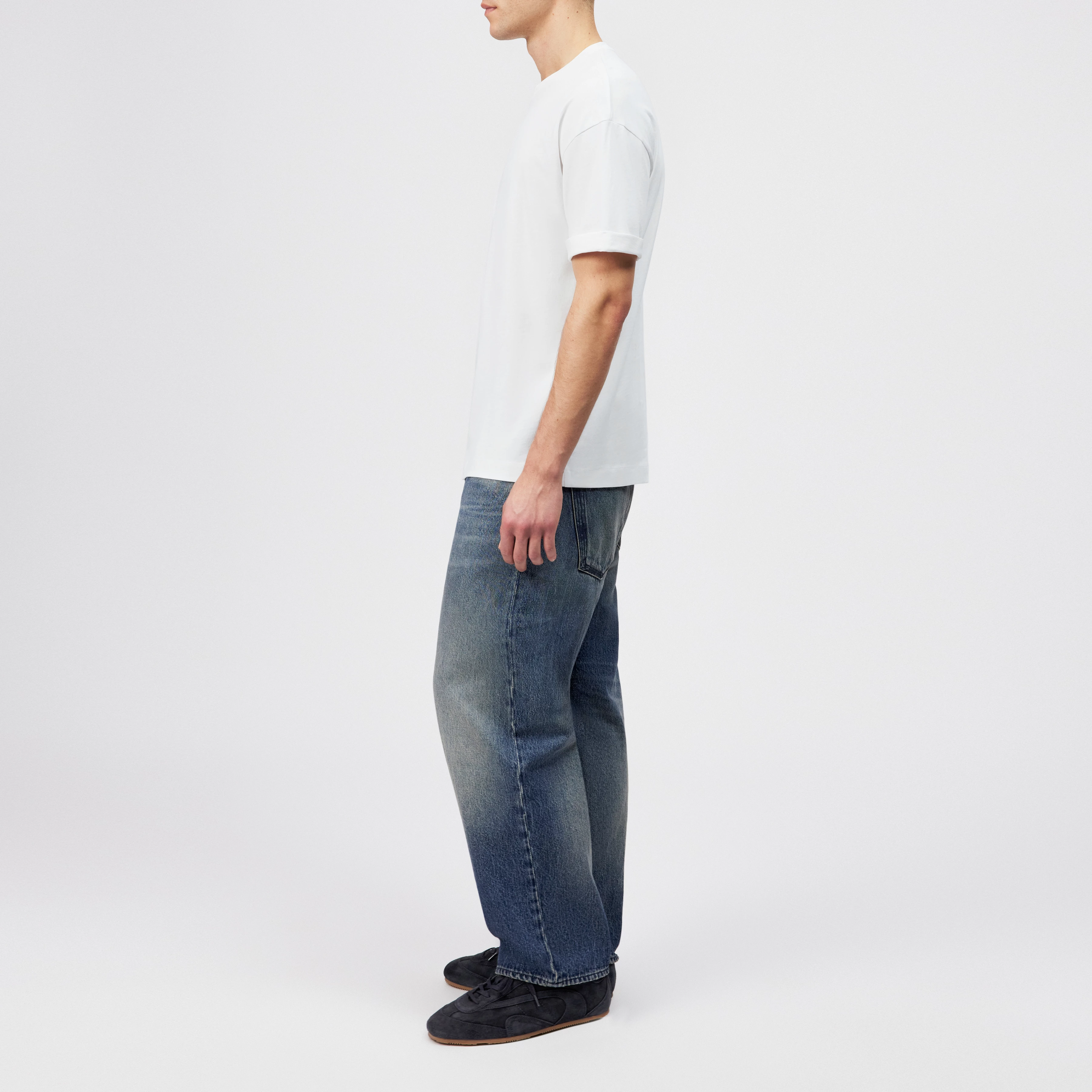 THILO - Relaxed Fit T-Shirt in reiner Baumwolle - Herren - weiß - Seitenansicht