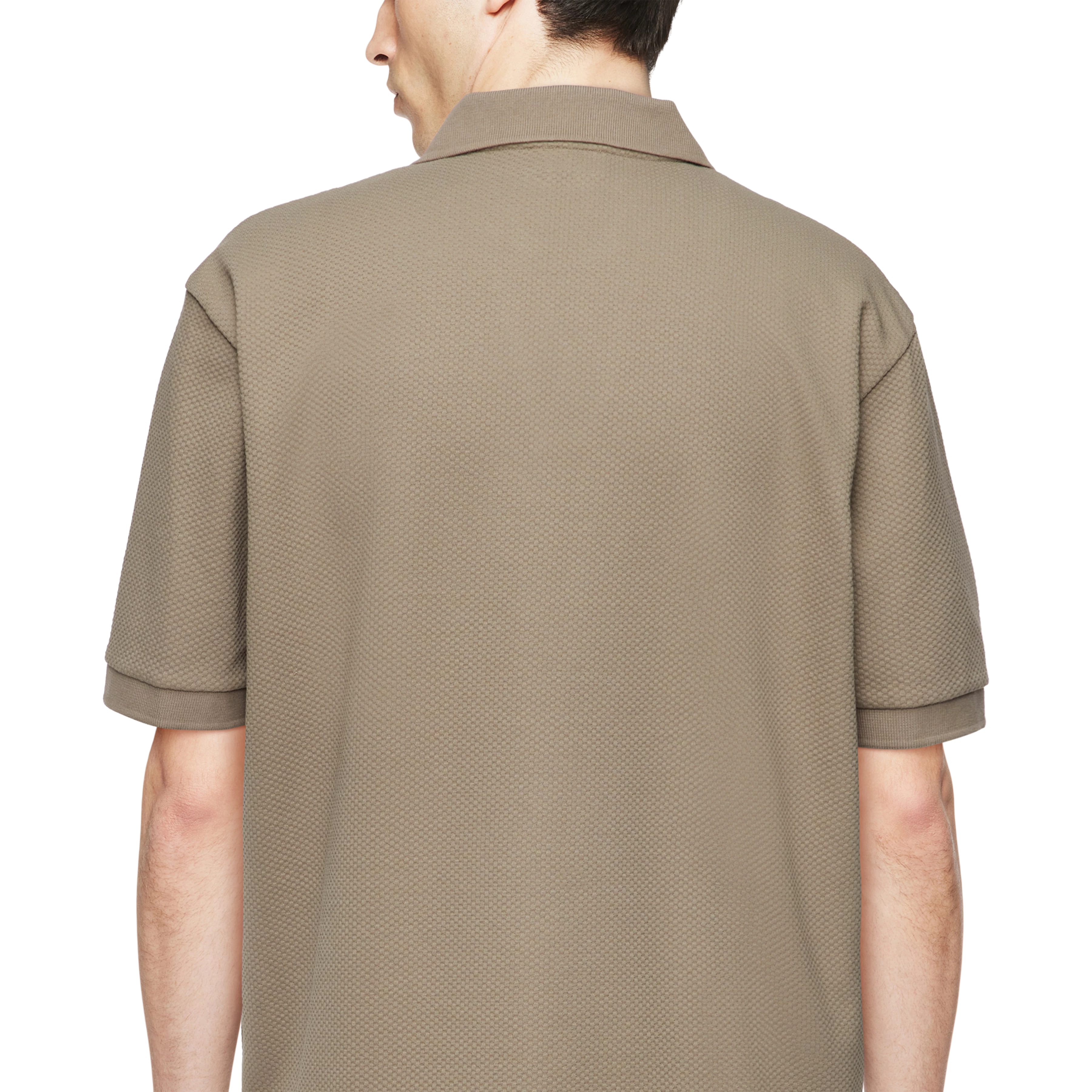 ACAYO - Casual polo in katoenmix - heren - bruin - Detailansicht am Model