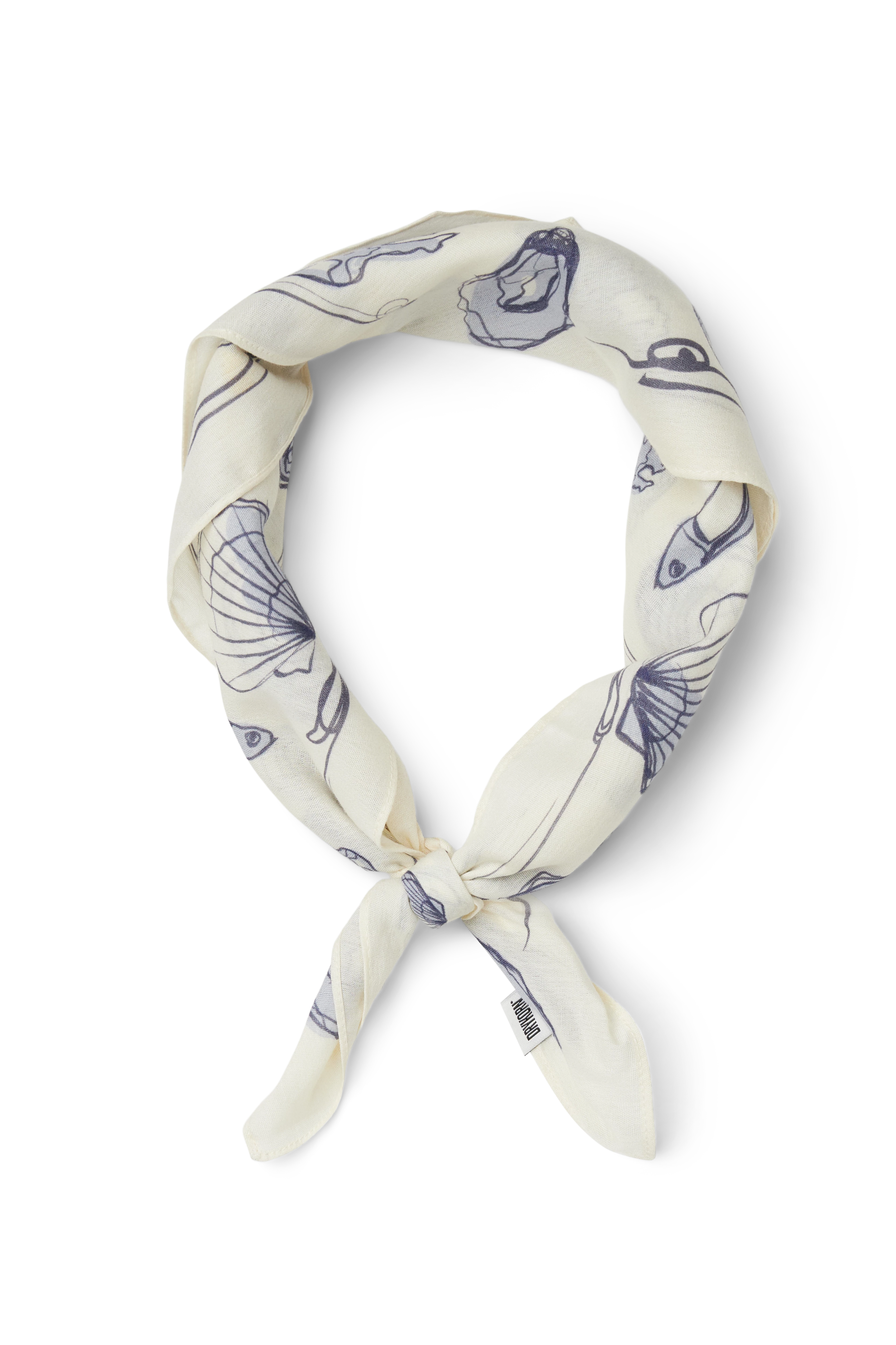 IROMO - Casual scarf with oyster print - unisex - blue - Freisteller Detailansicht
