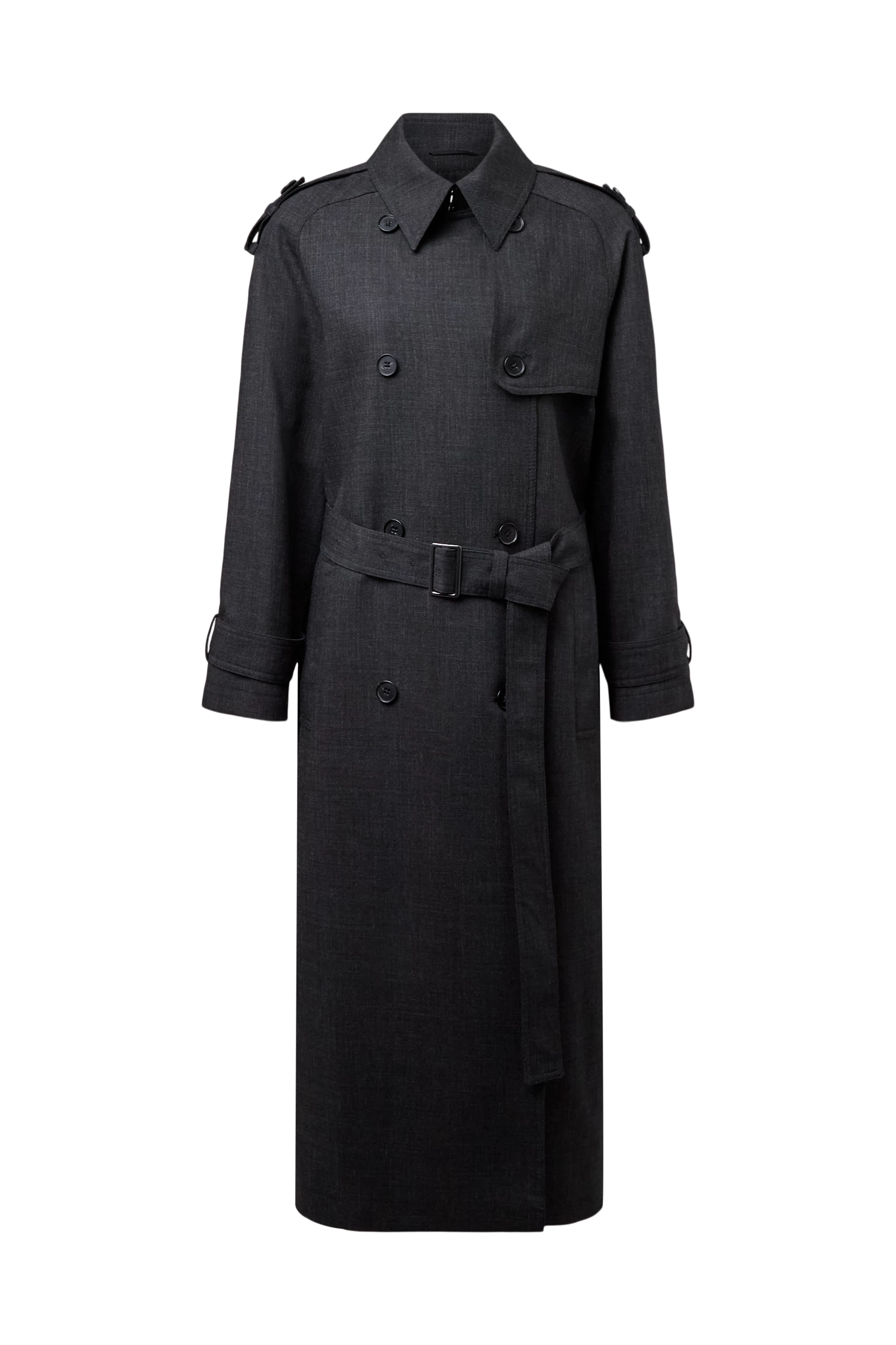 PEPLOW - Pure new wool trench coat - women - grey - Freisteller Frontansicht