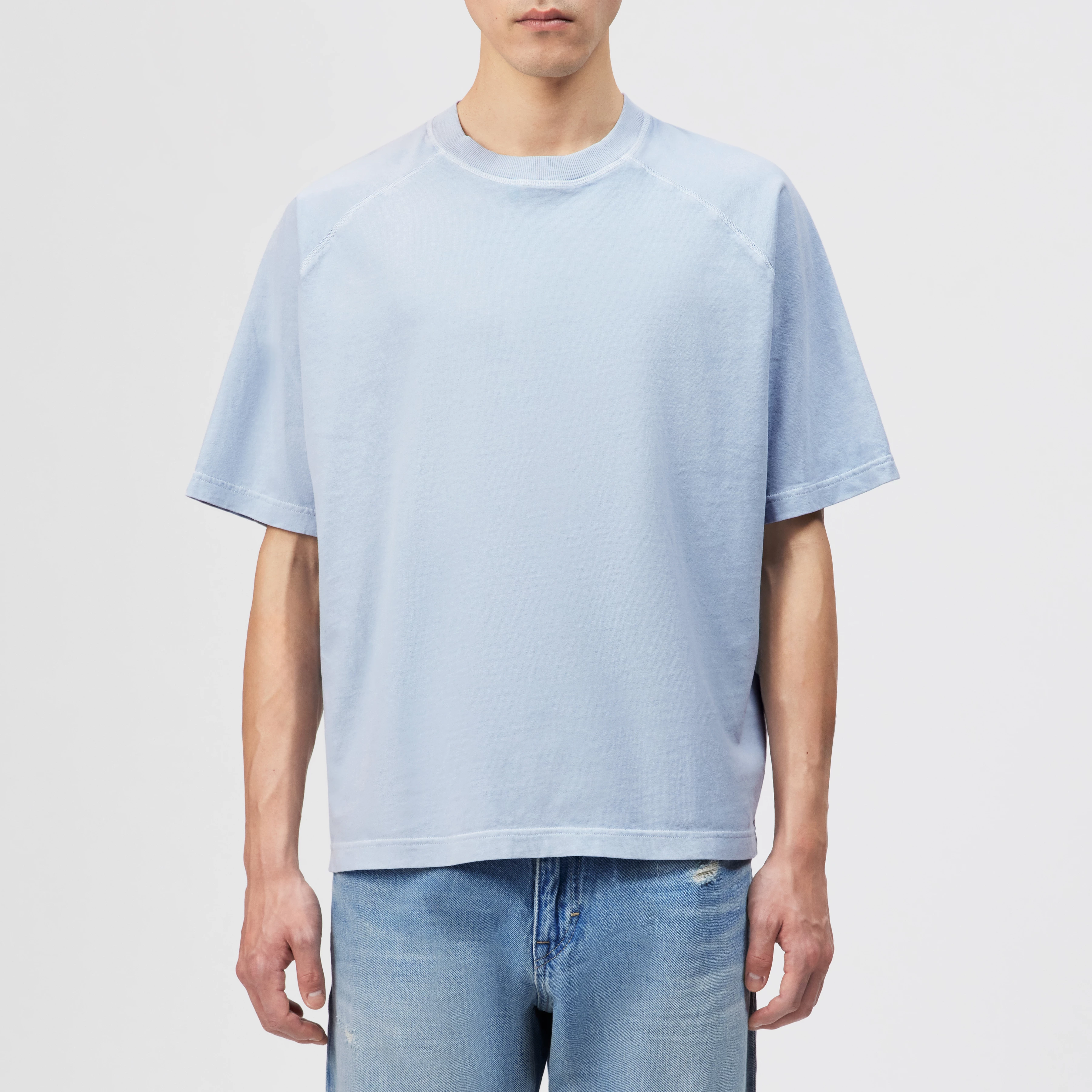 MAVIAN - Relaxed, washed cotton tee. - men - blue - Frontansicht