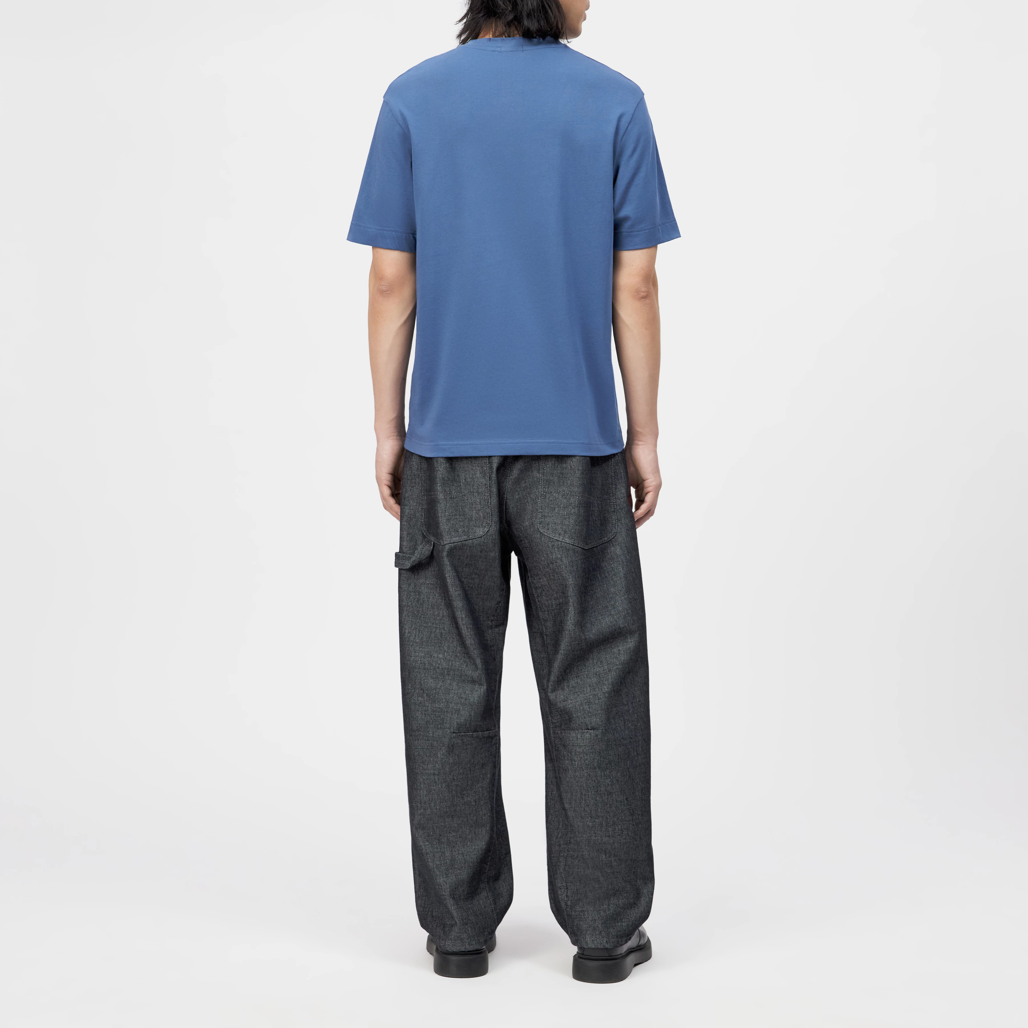 RAPHAEL - T-Shirt in reiner Baumwolle - Herren - blau - Rückansicht