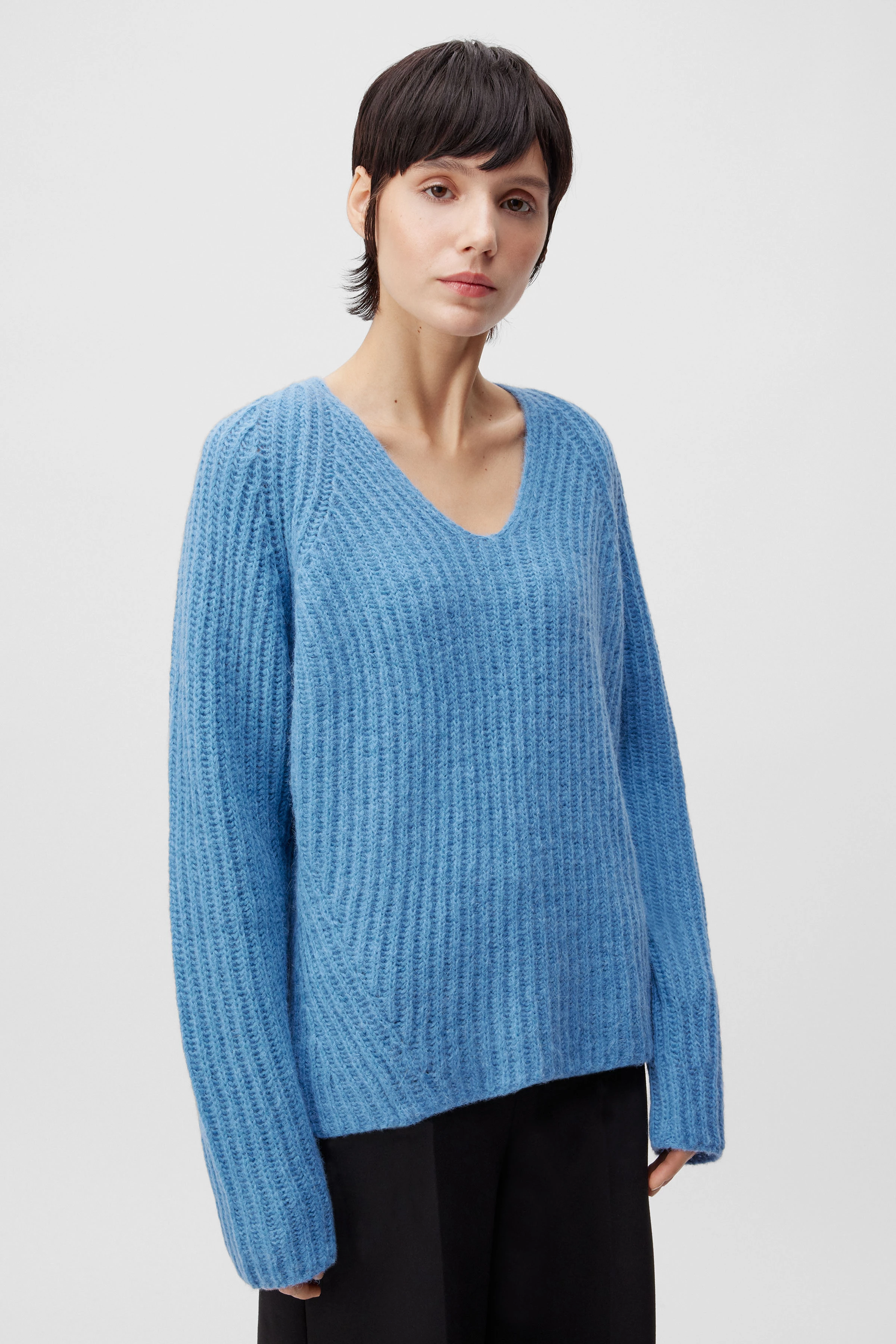 LYNETTE - Pullover aus Alpaka-Mix - Damen - blau - Frontansicht
