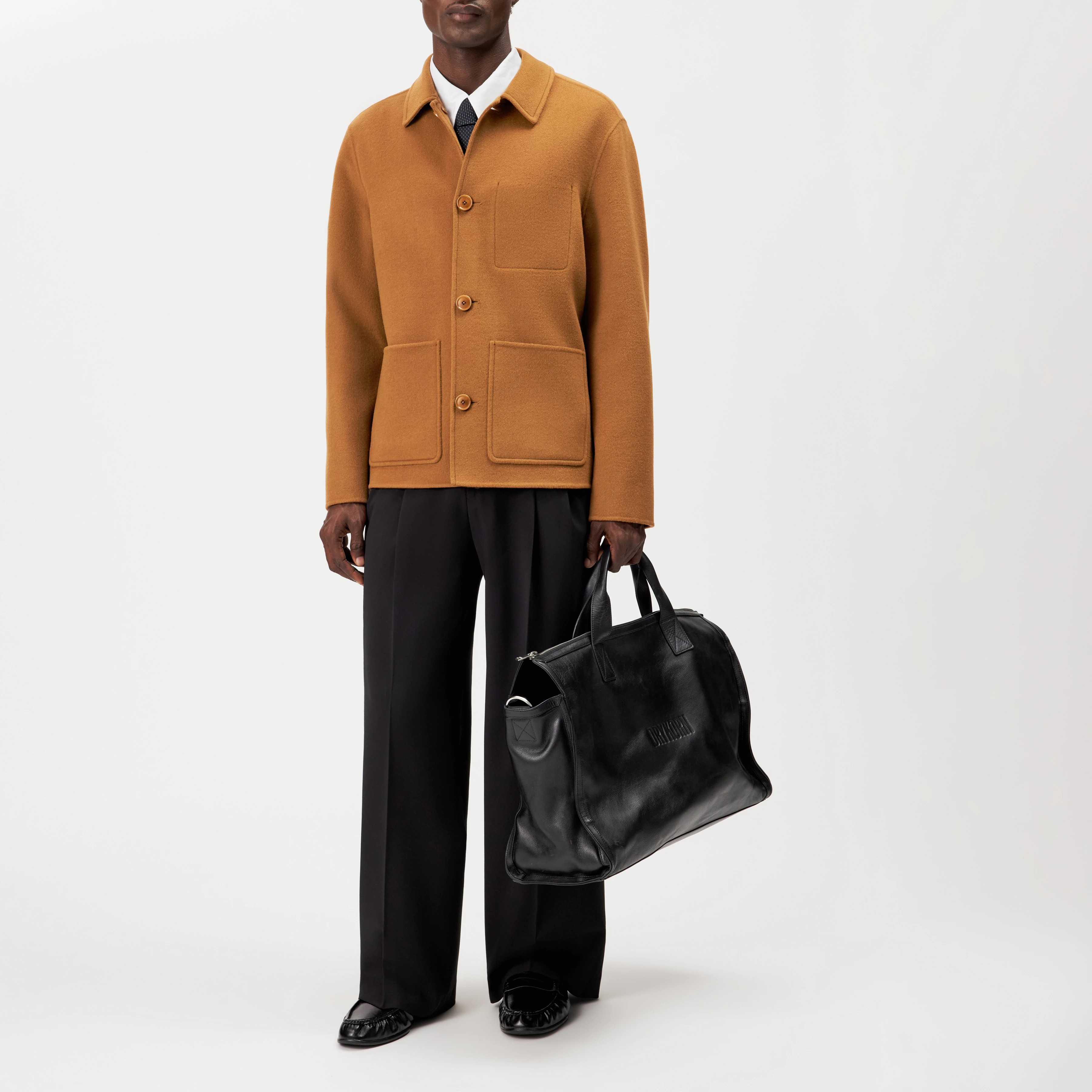 MAKONA - Wool-blend jacket - men - brown - Ganzkörper-Frontansicht
