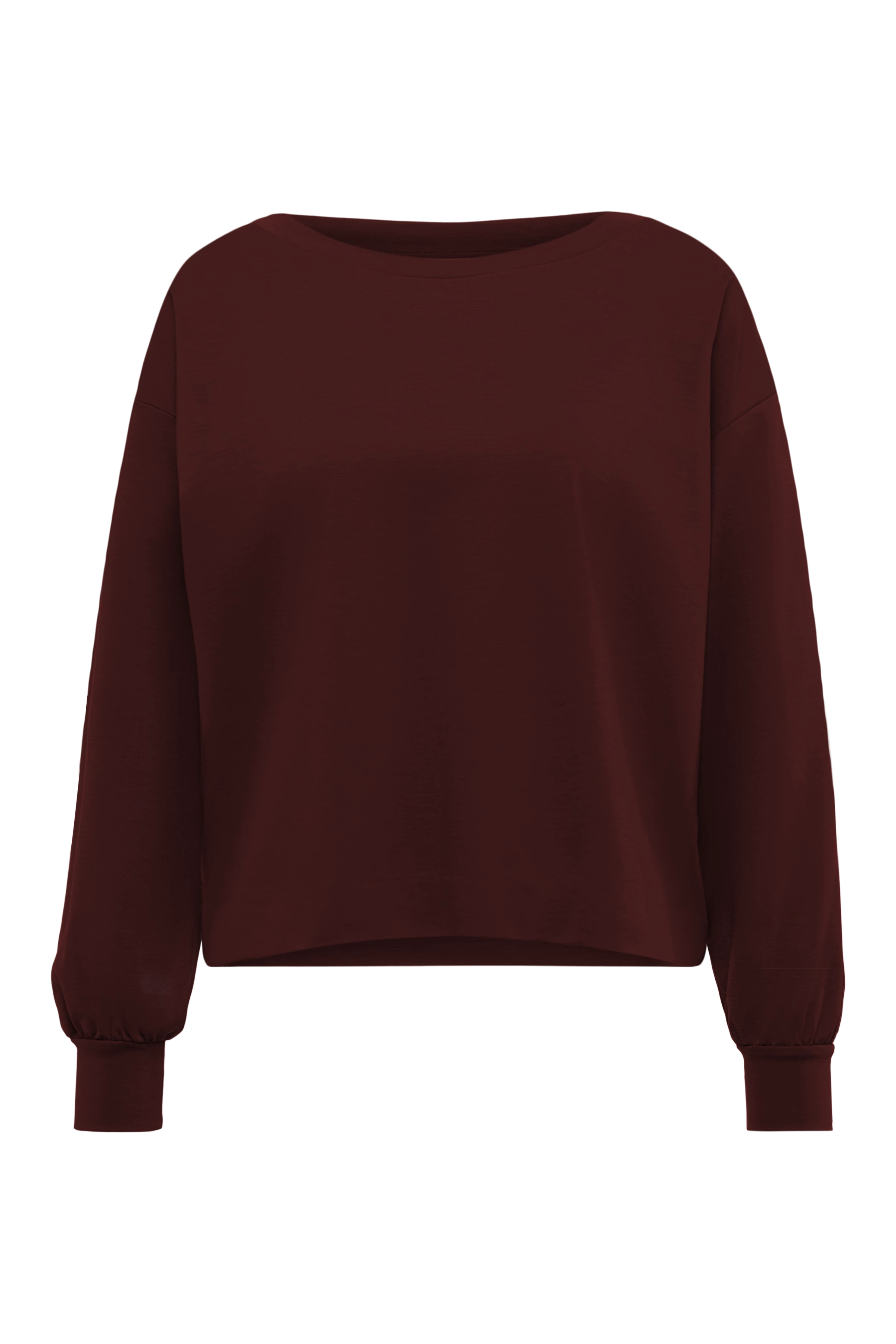 KELANE - Loose-fitting long-sleeved top in lyocell blend - women - red - Freisteller Frontansicht