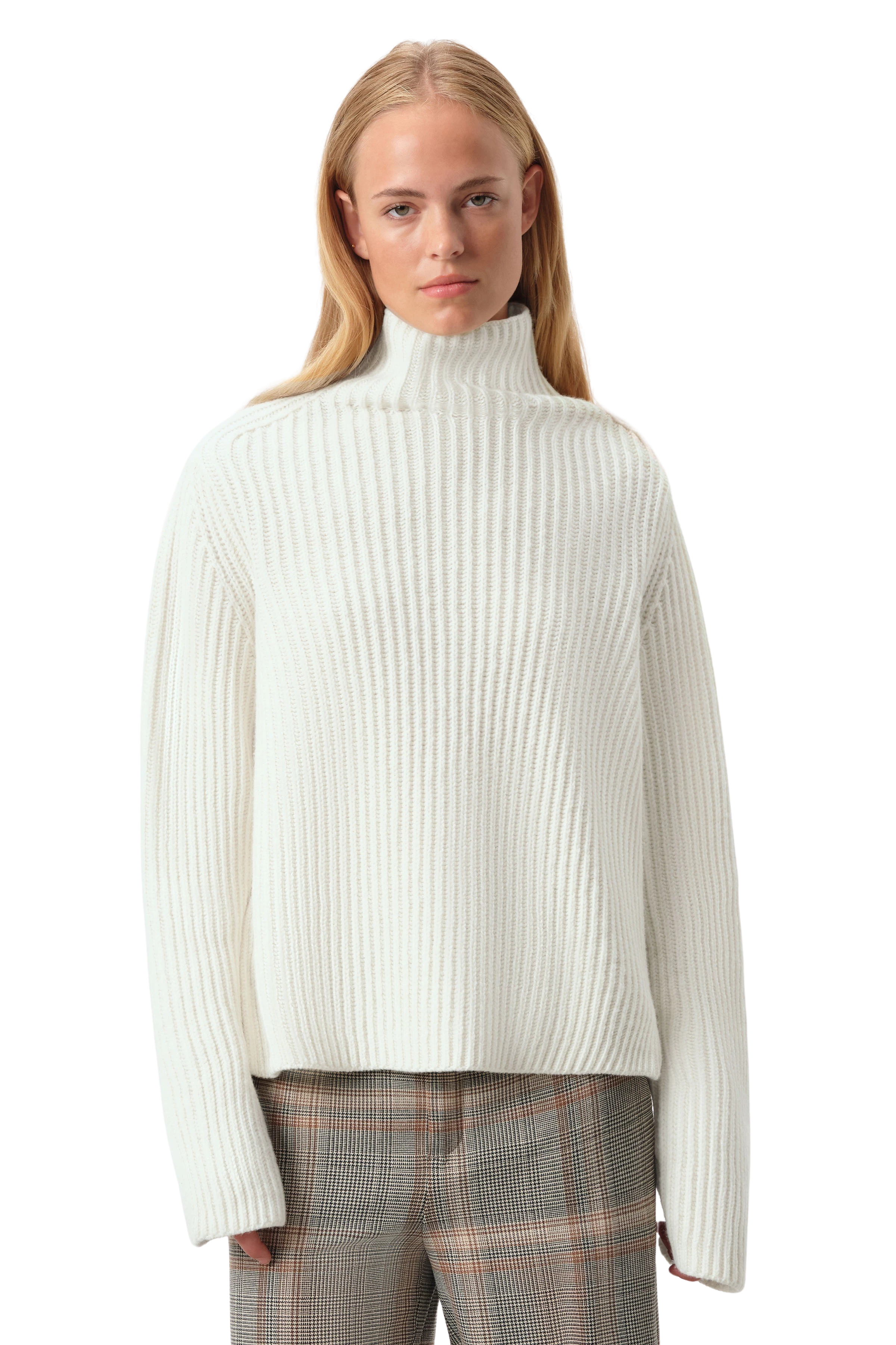 VARISA_2 - Rollkragenpullover in Schurwolle - Damen - beige - Frontansicht