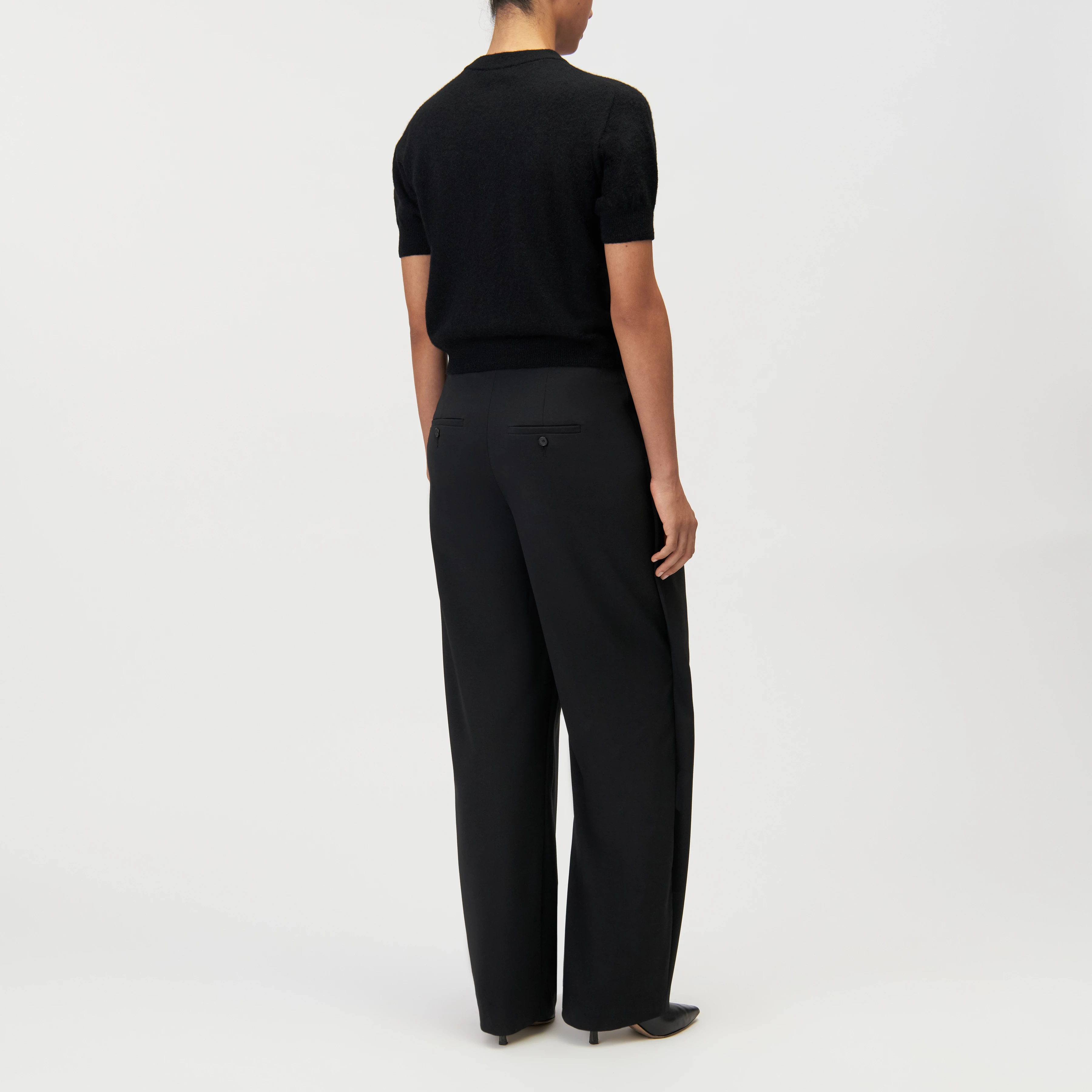 DARYANI - Alpaca-blend cropped cardigan - women - black - Rückansicht
