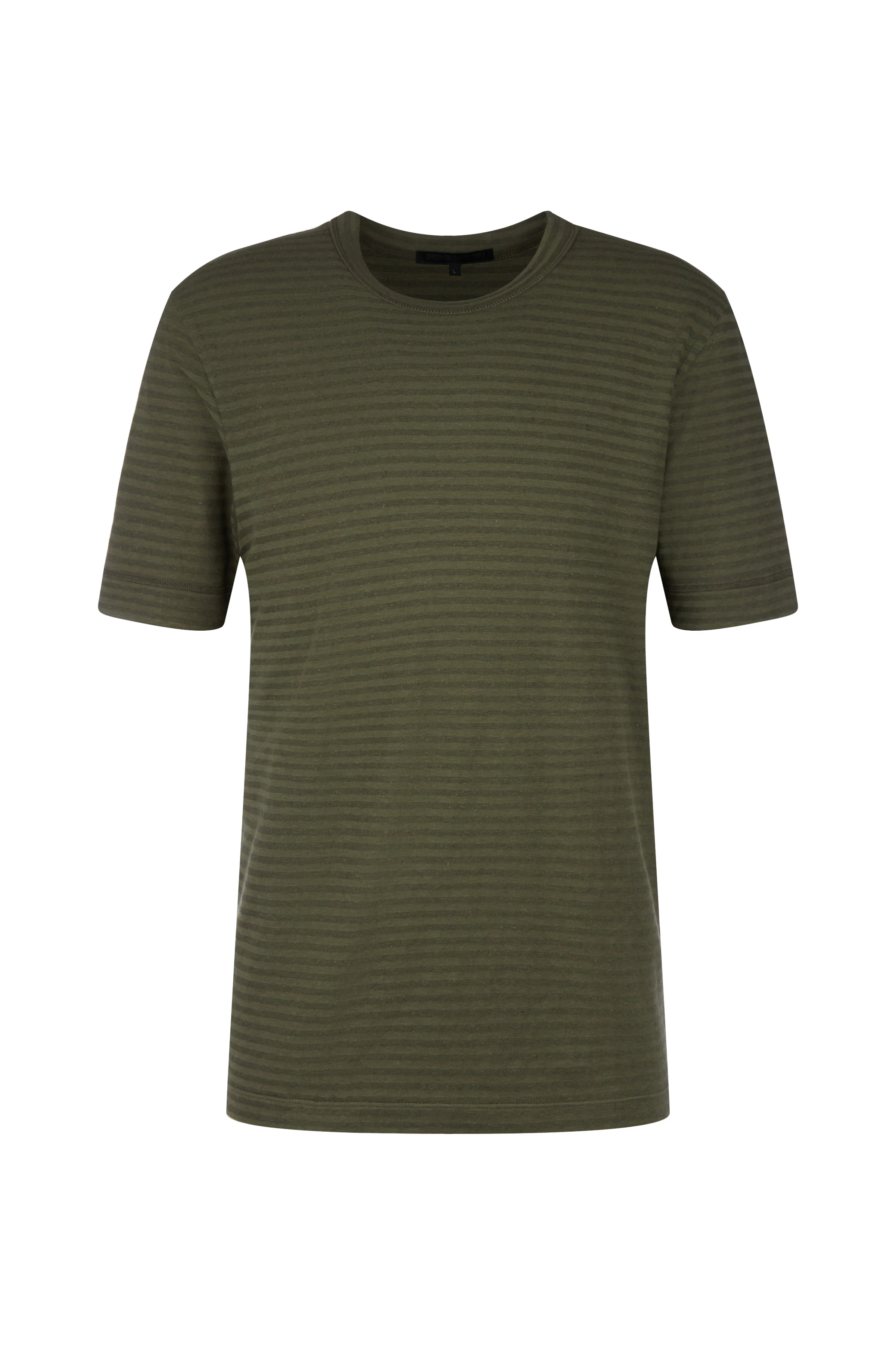 RAPHAEL - T-shirt with stitch detail on sleeves - men - green - Freisteller Frontansicht
