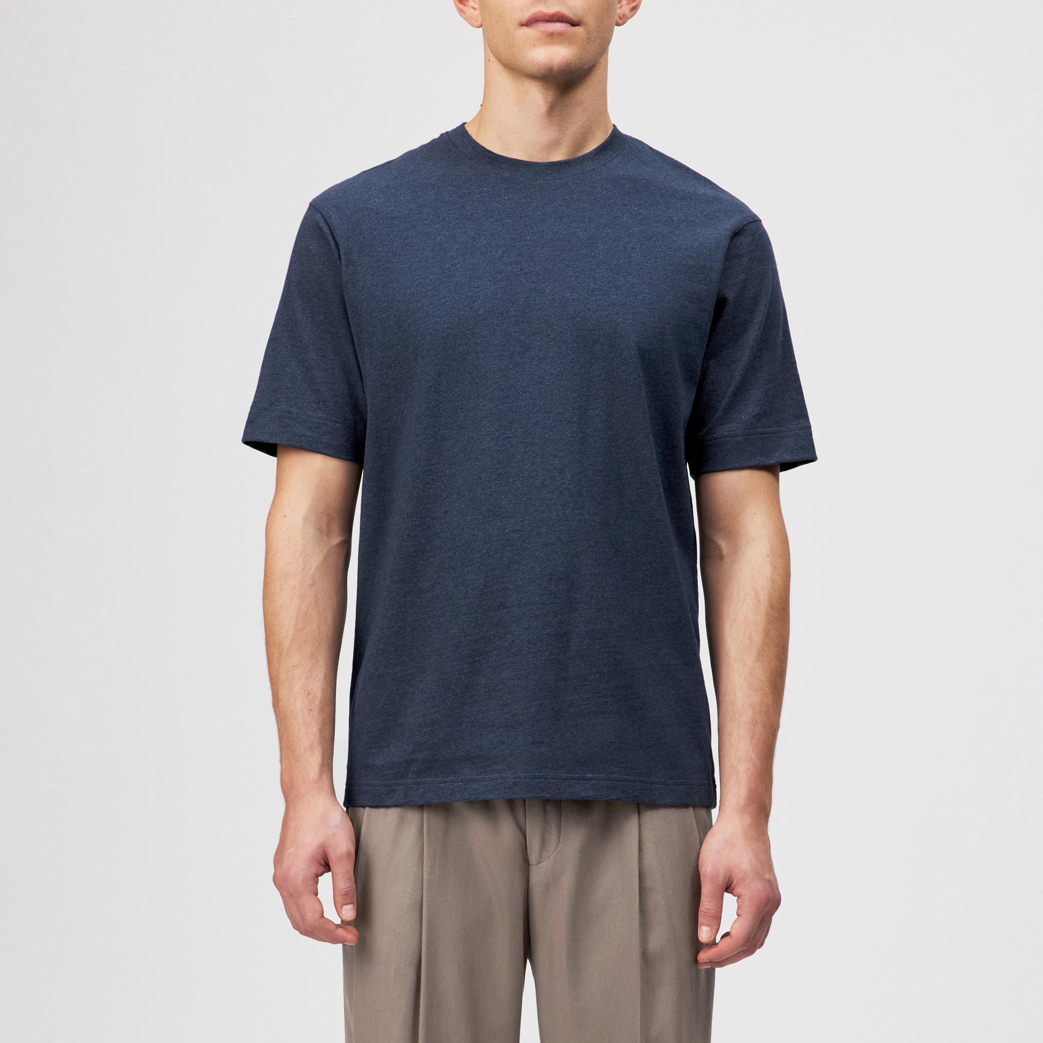 RAPHAEL - T-Shirt in reiner Baumwolle - Herren - blau - Frontansicht