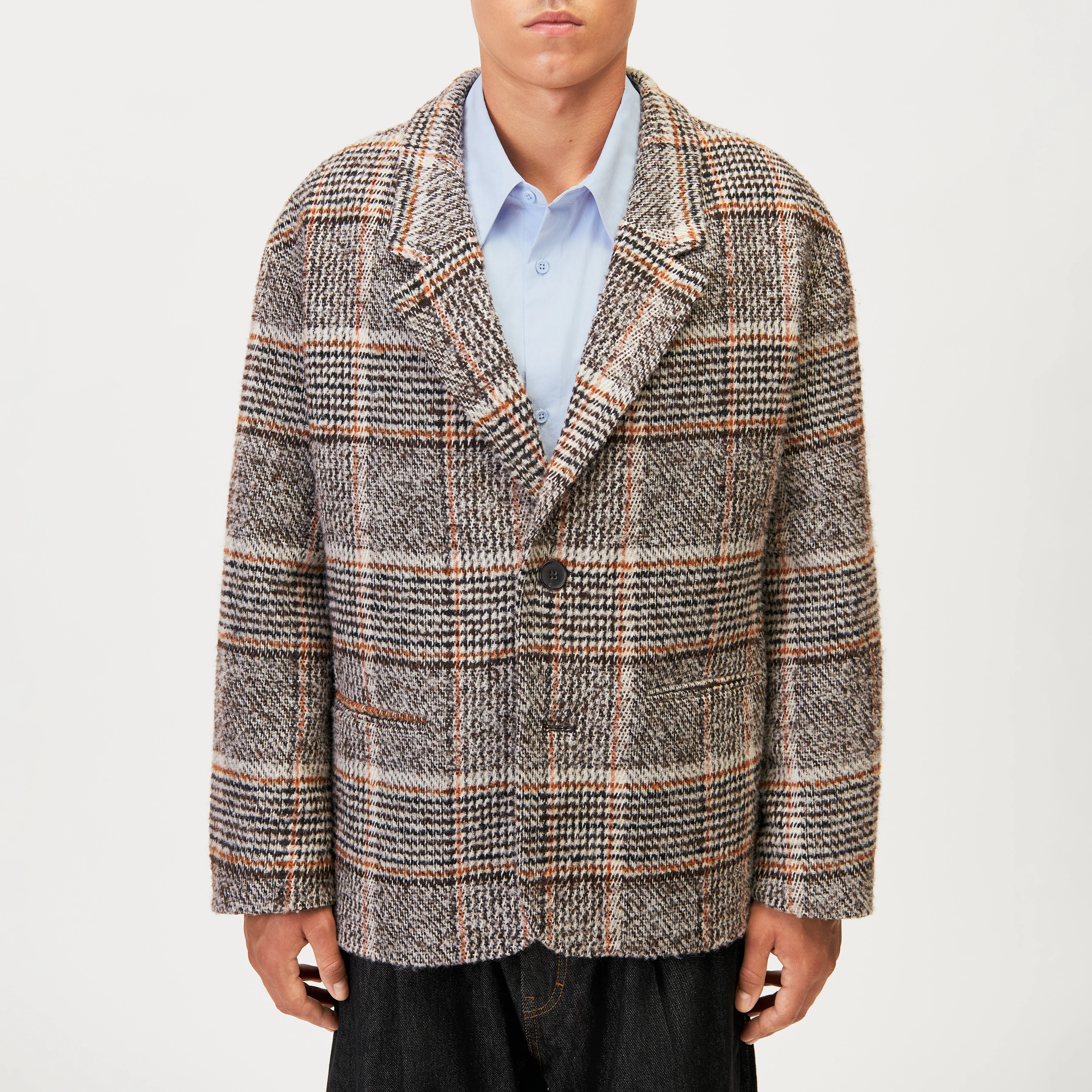 MADIM_2 - Oversized blazer in heavy fabric - men - brown - Frontansicht