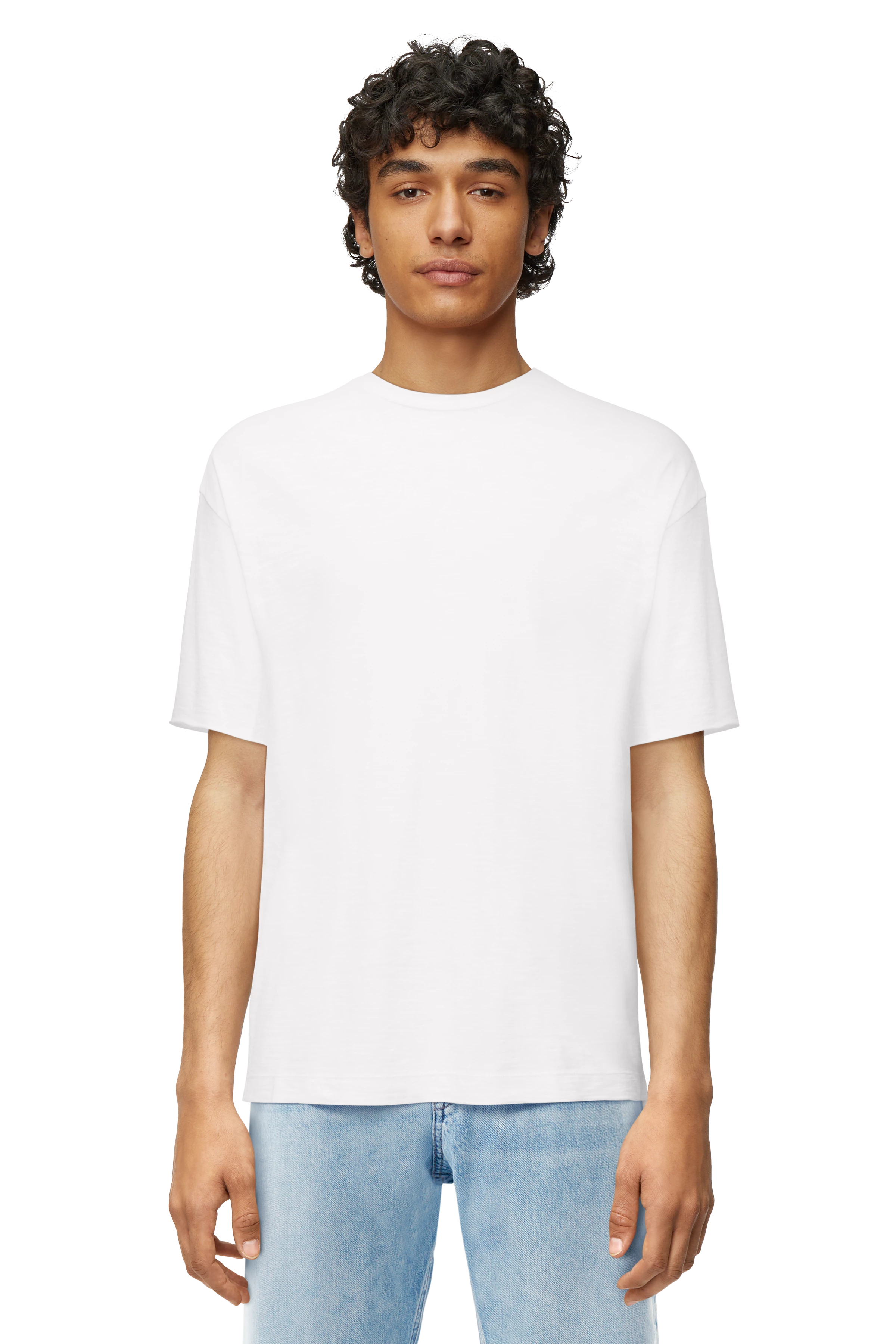 EROS - T-shirt with rolled hem - men - off white - Frontansicht