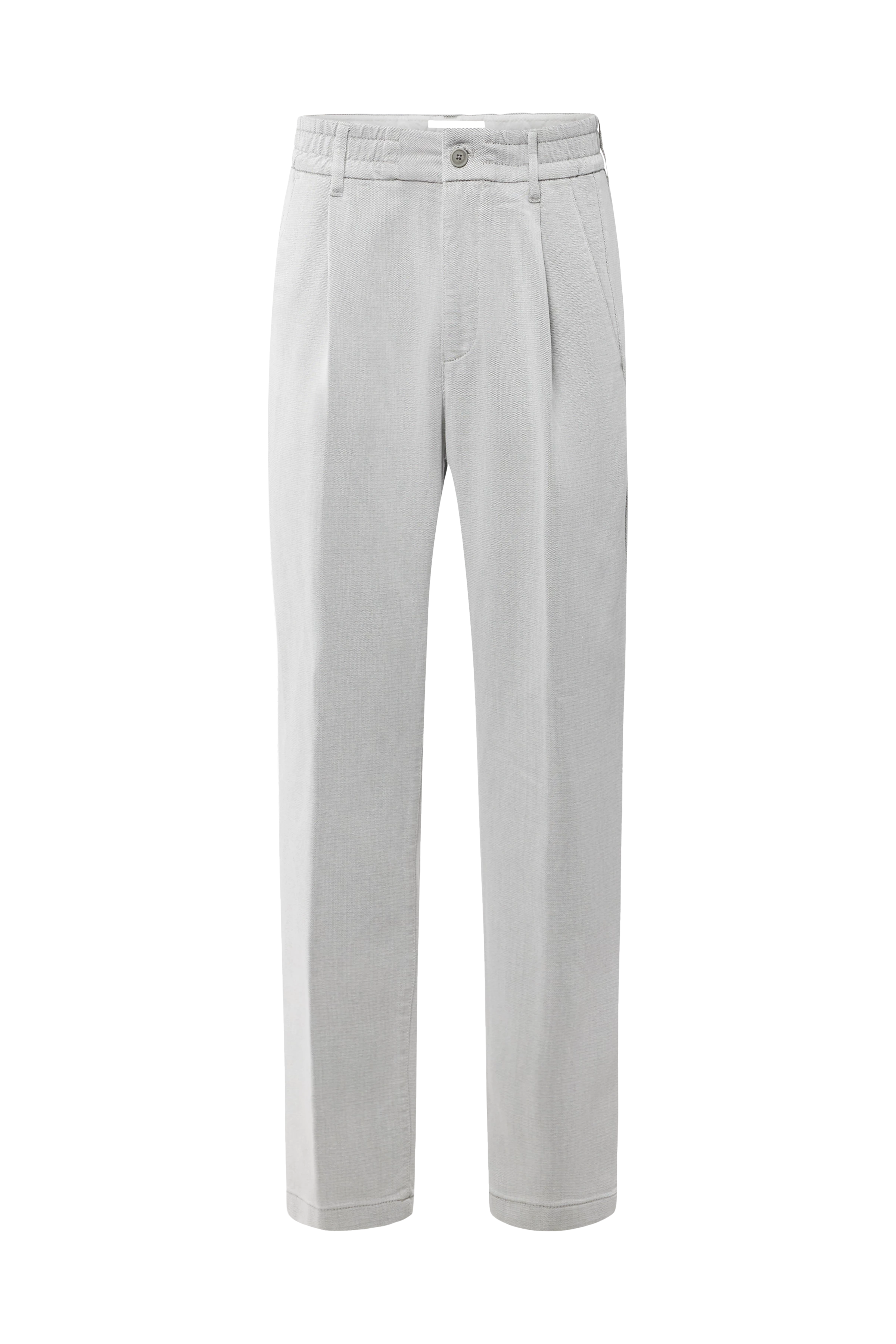 CHASY_RGLR - Casual trousers with pleats in a lyocell-cotton blend - men - off white - Freisteller Frontansicht