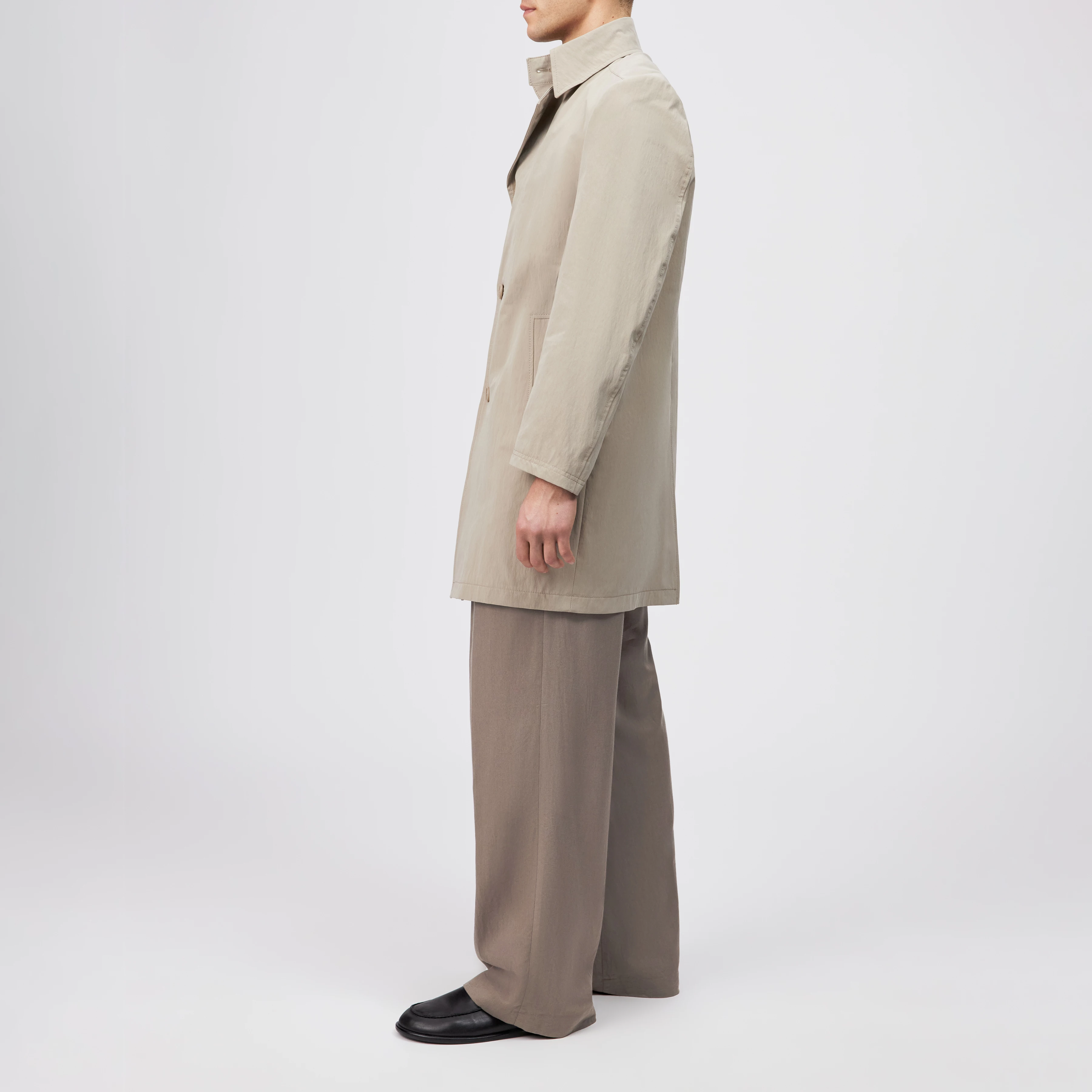 SKOPJE_C - Cotton blend trench coat - men - beige - Seitenansicht