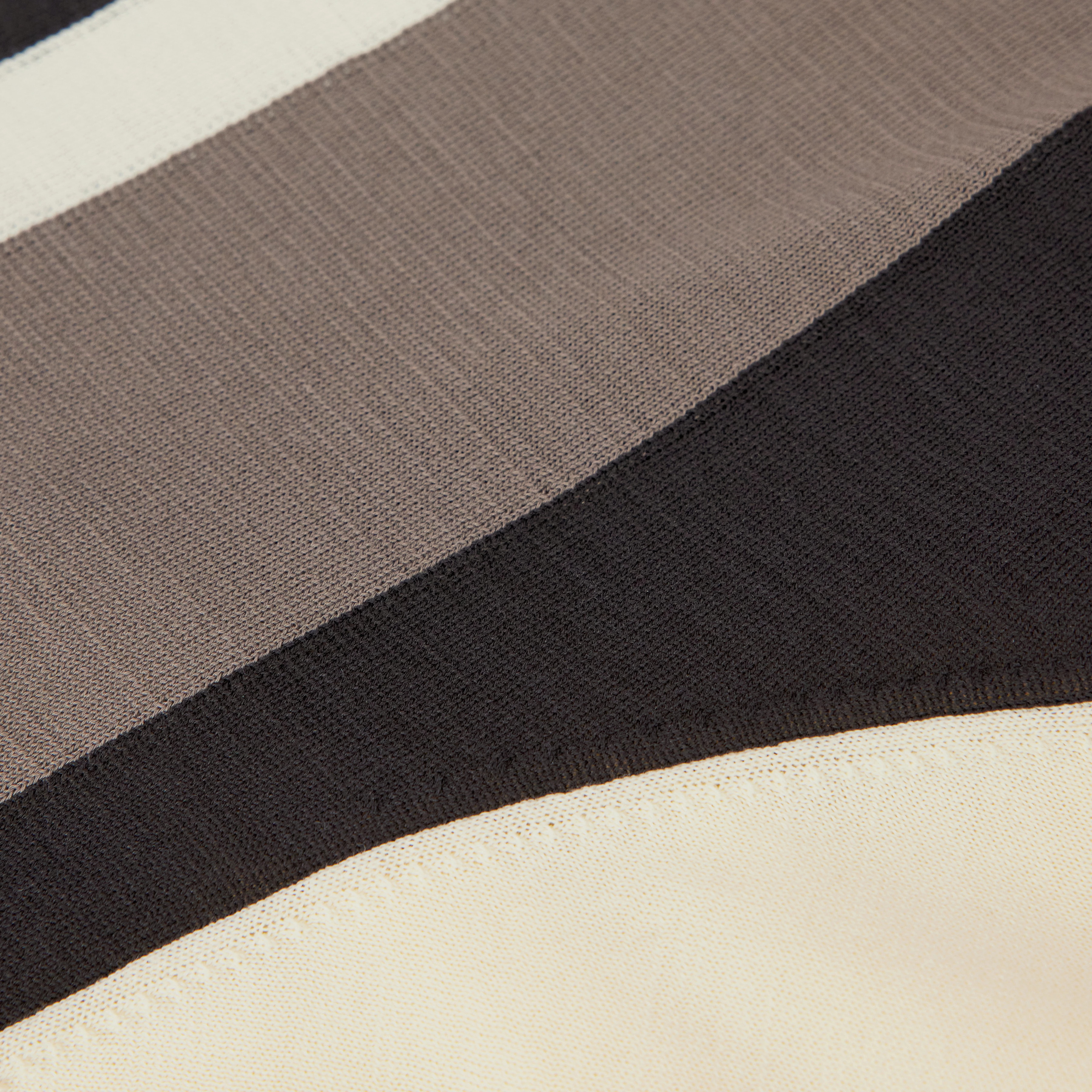 TAMIAN - Pure cotton block stripe polo shirt - men - brown - Materialbild (B2C)