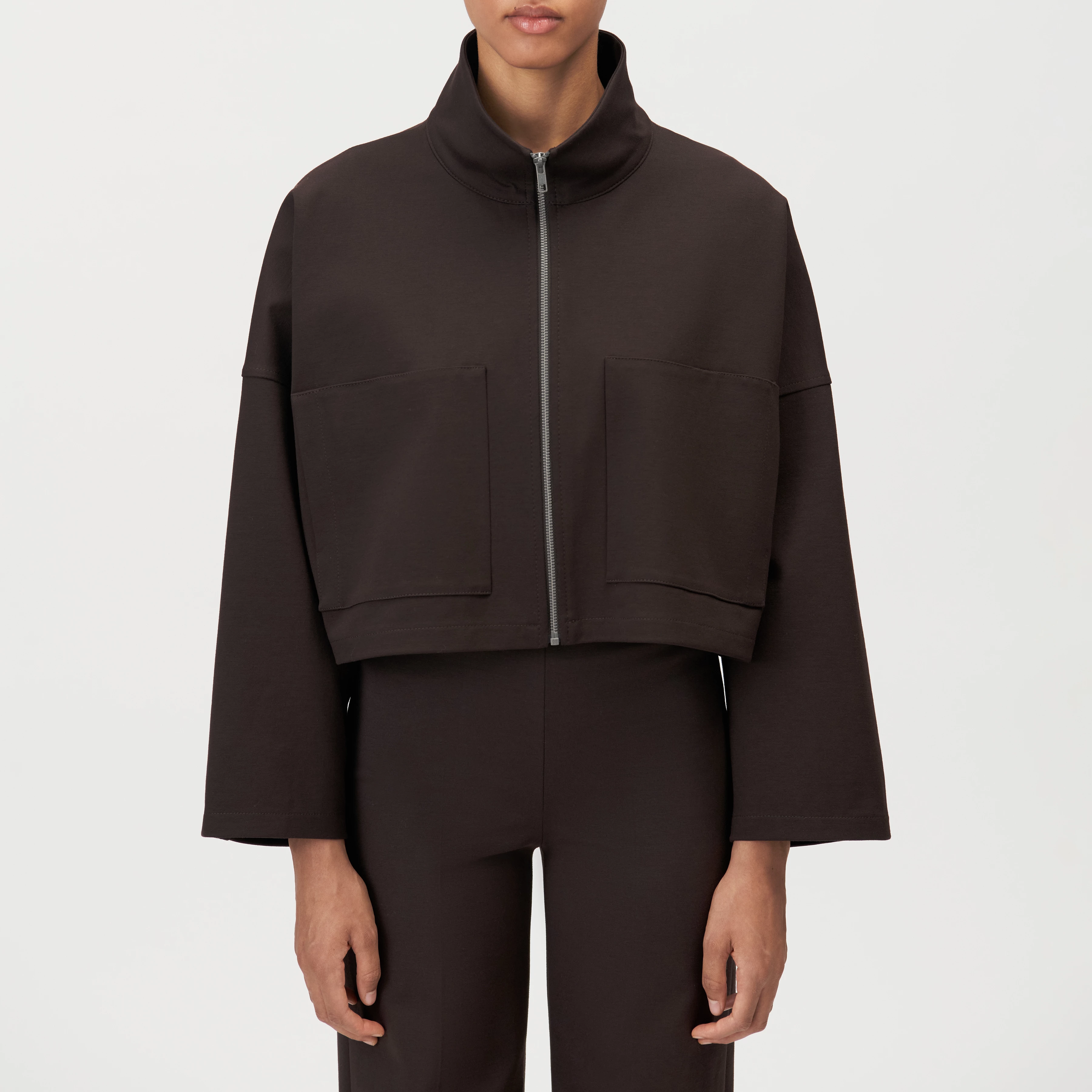 ELSTOW_1 - Veste courte oversize à col montant - women - marron - Frontansicht