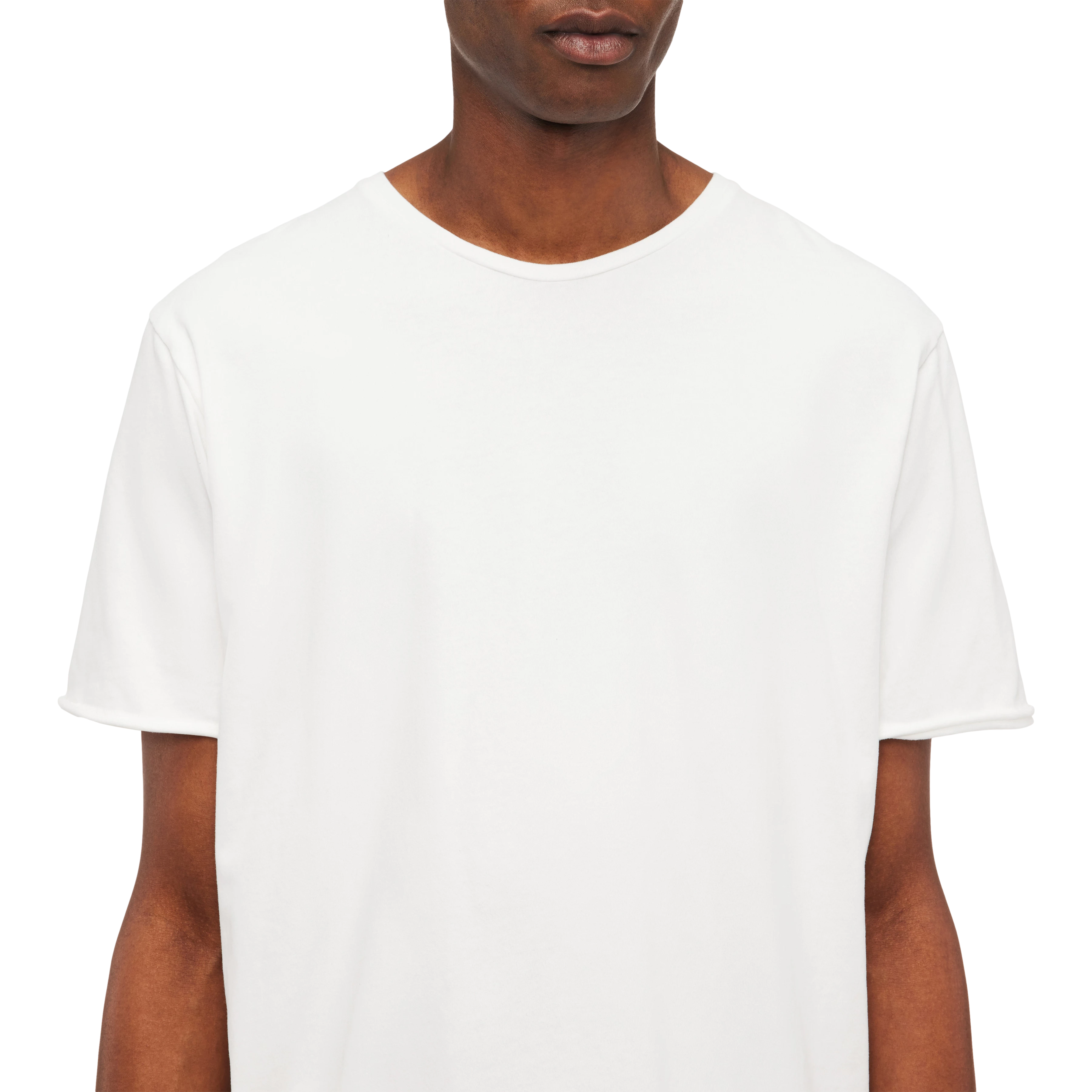 KENDRICK_2 - Loose T-shirt in soft jersey - men - off white - Detailansicht am Model