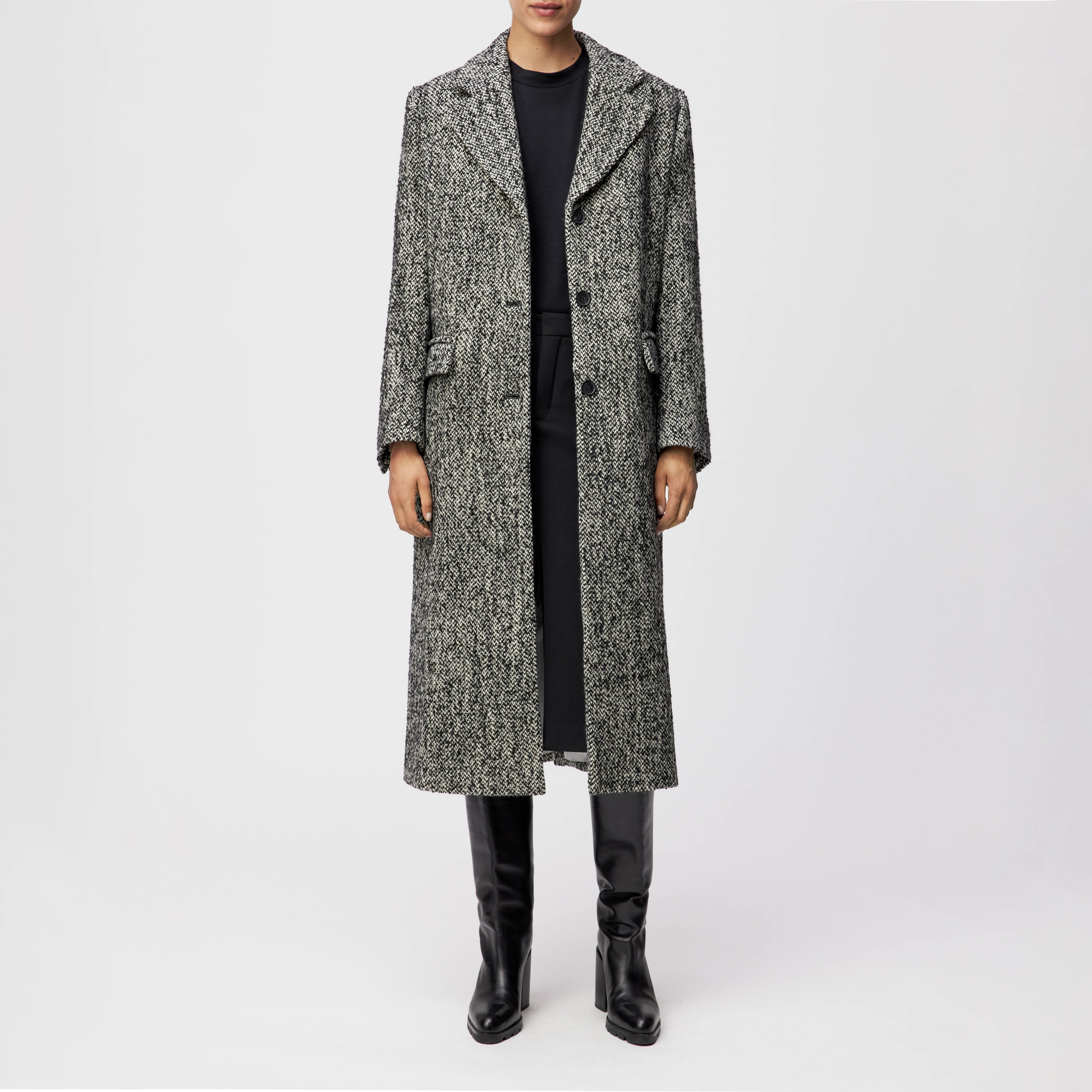 AISBY - Mantel in Woll-Mix - Damen - schwarz - Ganzkörper-Frontansicht