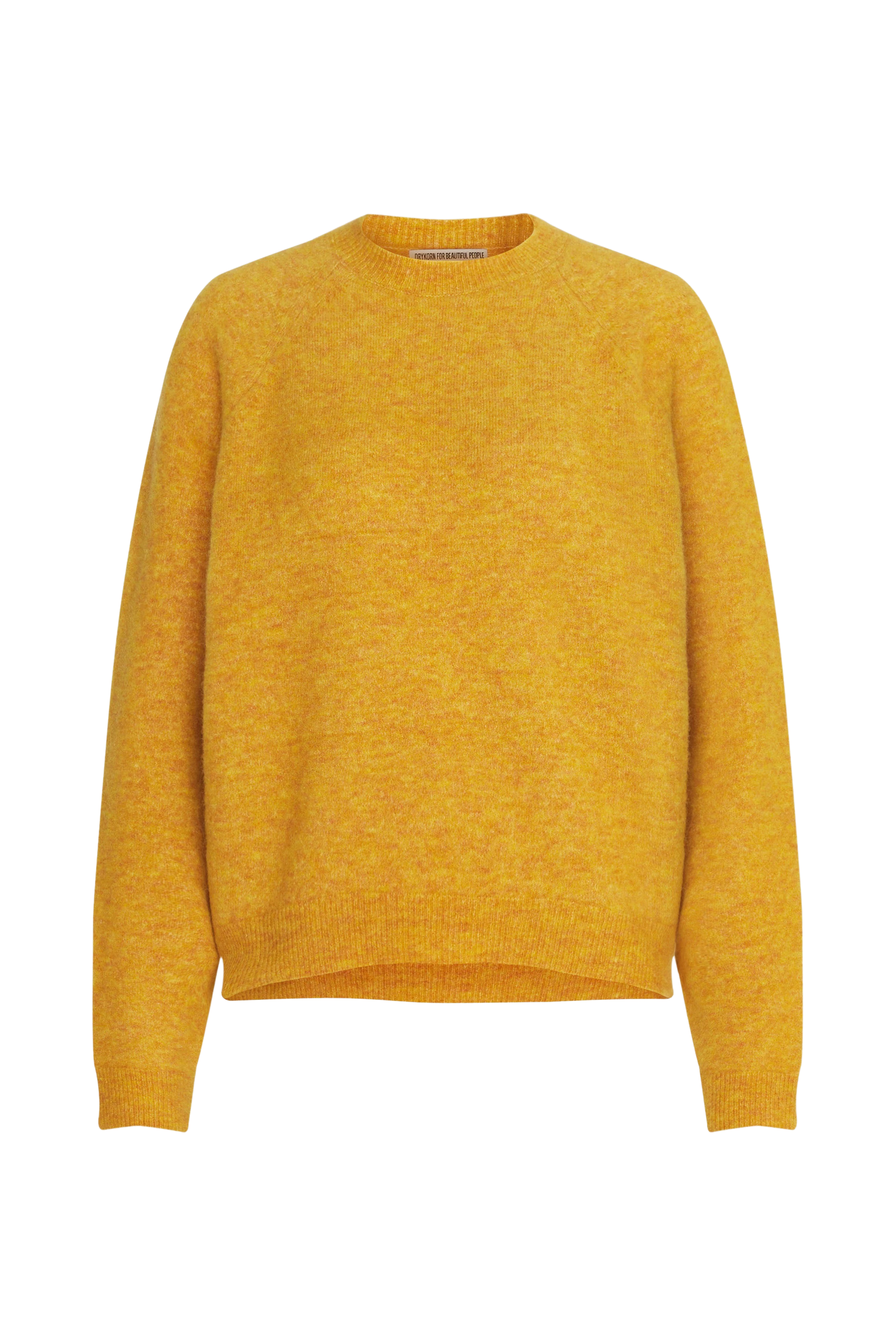 PEMIRI - Ei-vormige trui met raglanmouwen in alpacamix - dames - geel - Freisteller Frontansicht