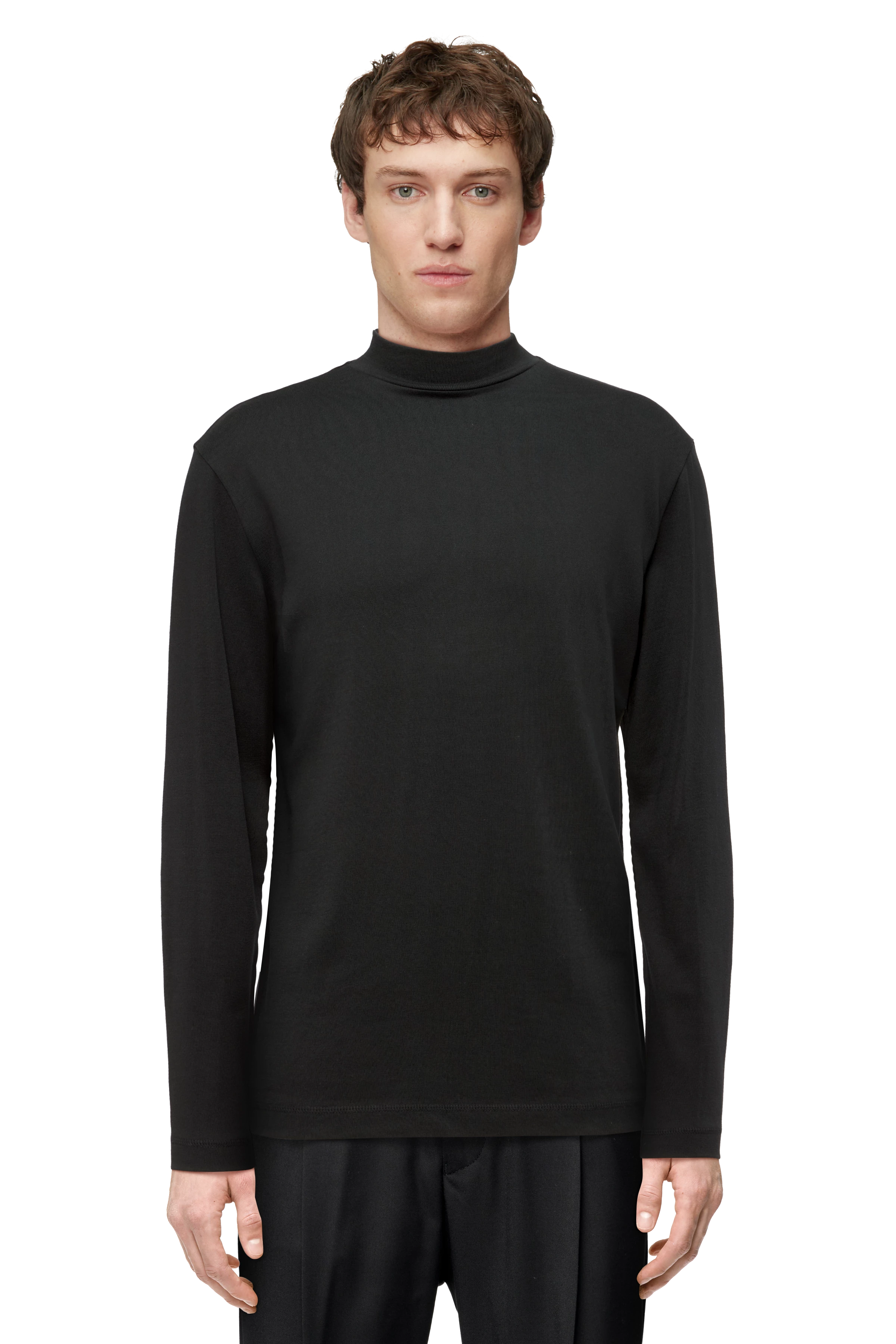 MORITZO - Longsleeve mit Stehkragen - Herren - schwarz - Frontansicht