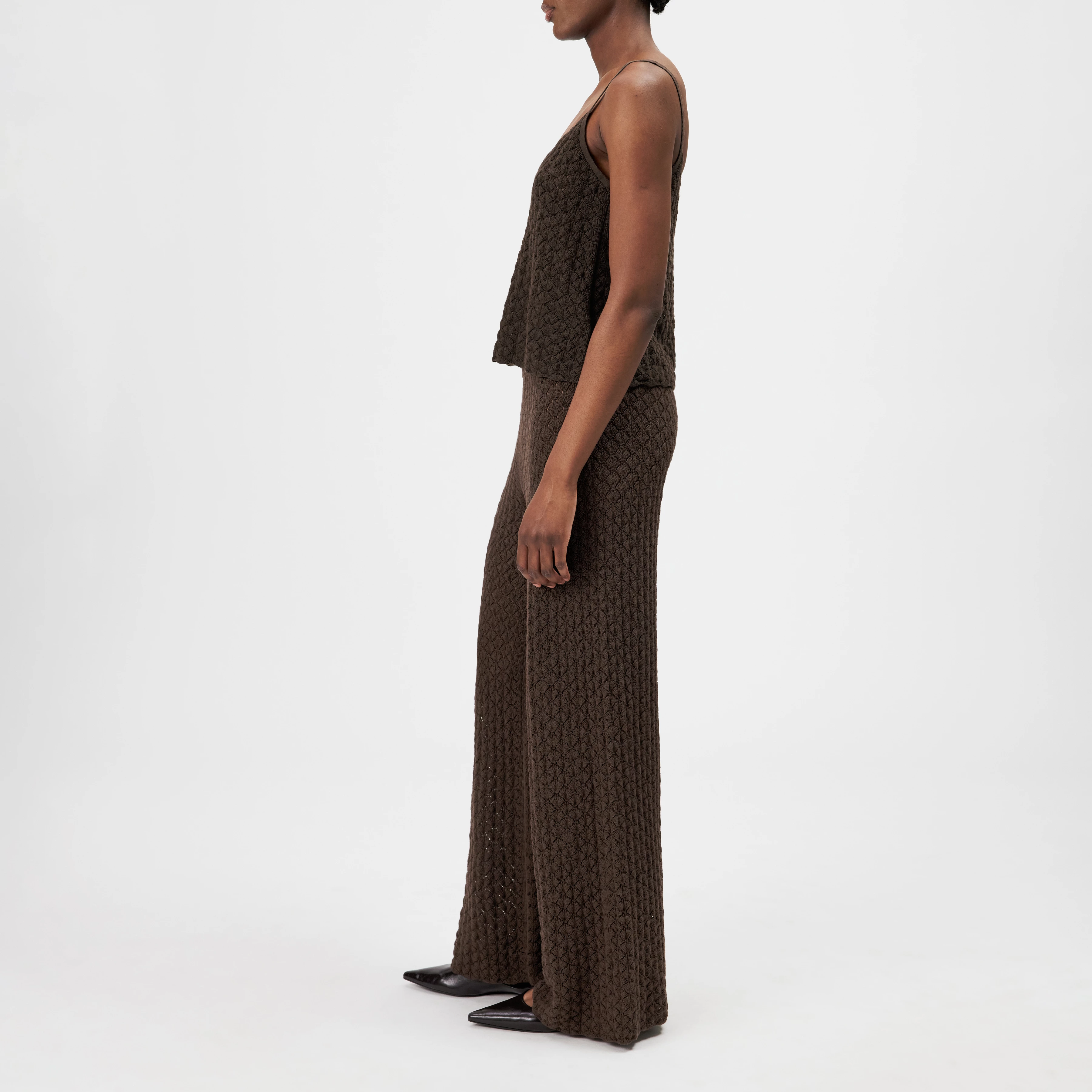 GALVINA - Débardeur en coton structuré - women - marron - Seitenansicht