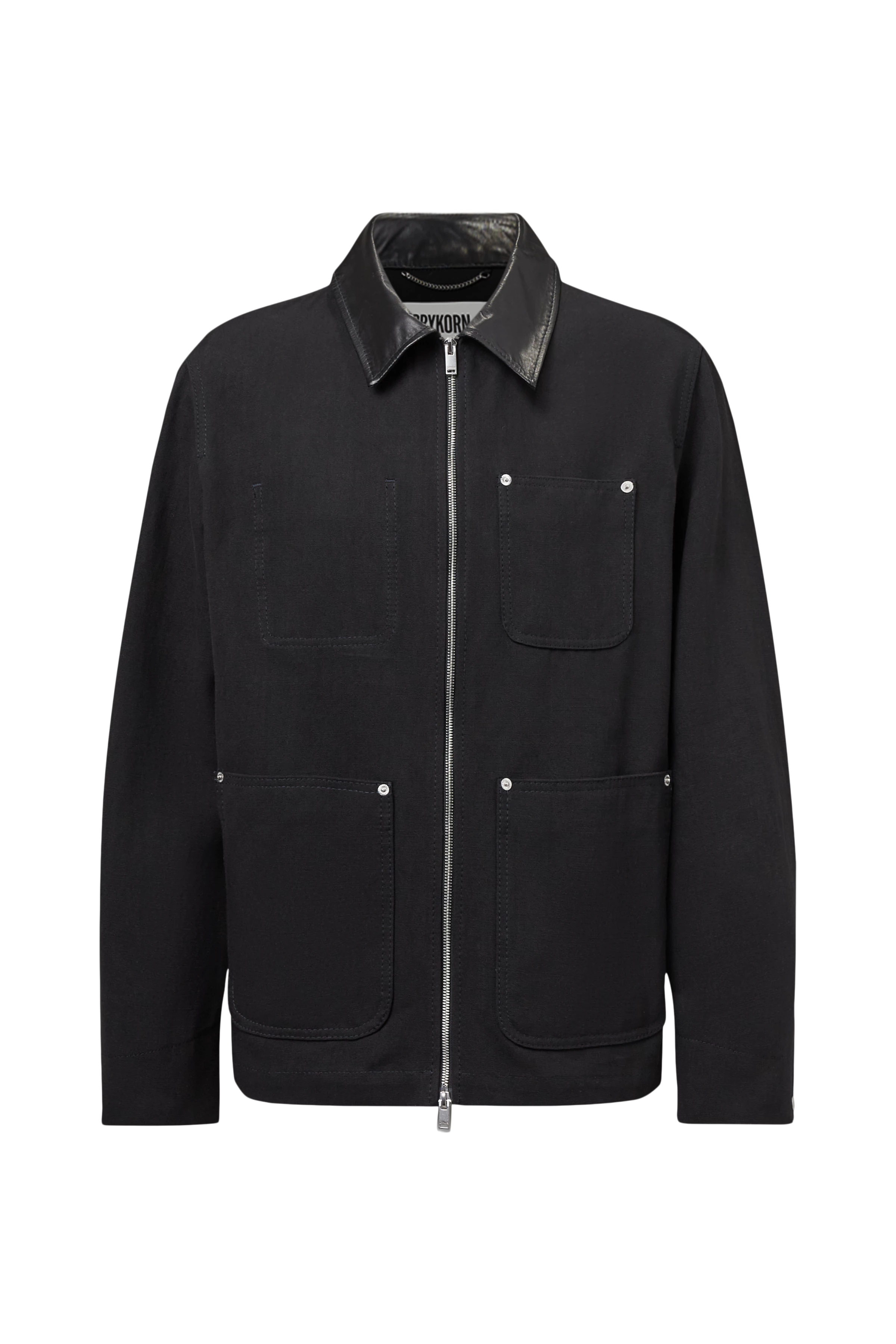 KALENO - Cotton-blend utility jacket. - men - black - Freisteller Frontansicht