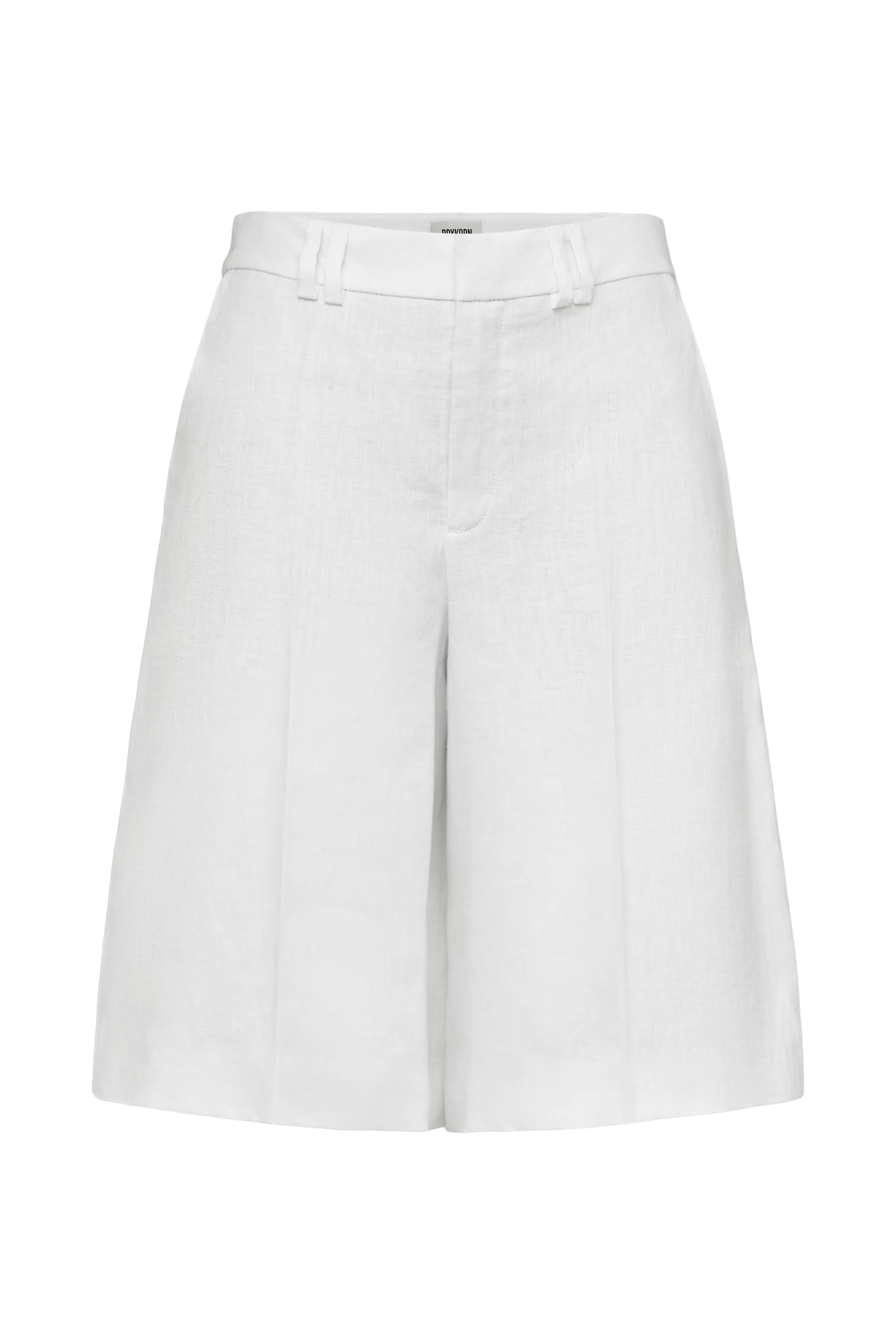 GOVERN - Relaxed Fit Bermuda Shorts in Linen - women - off white - Freisteller Frontansicht