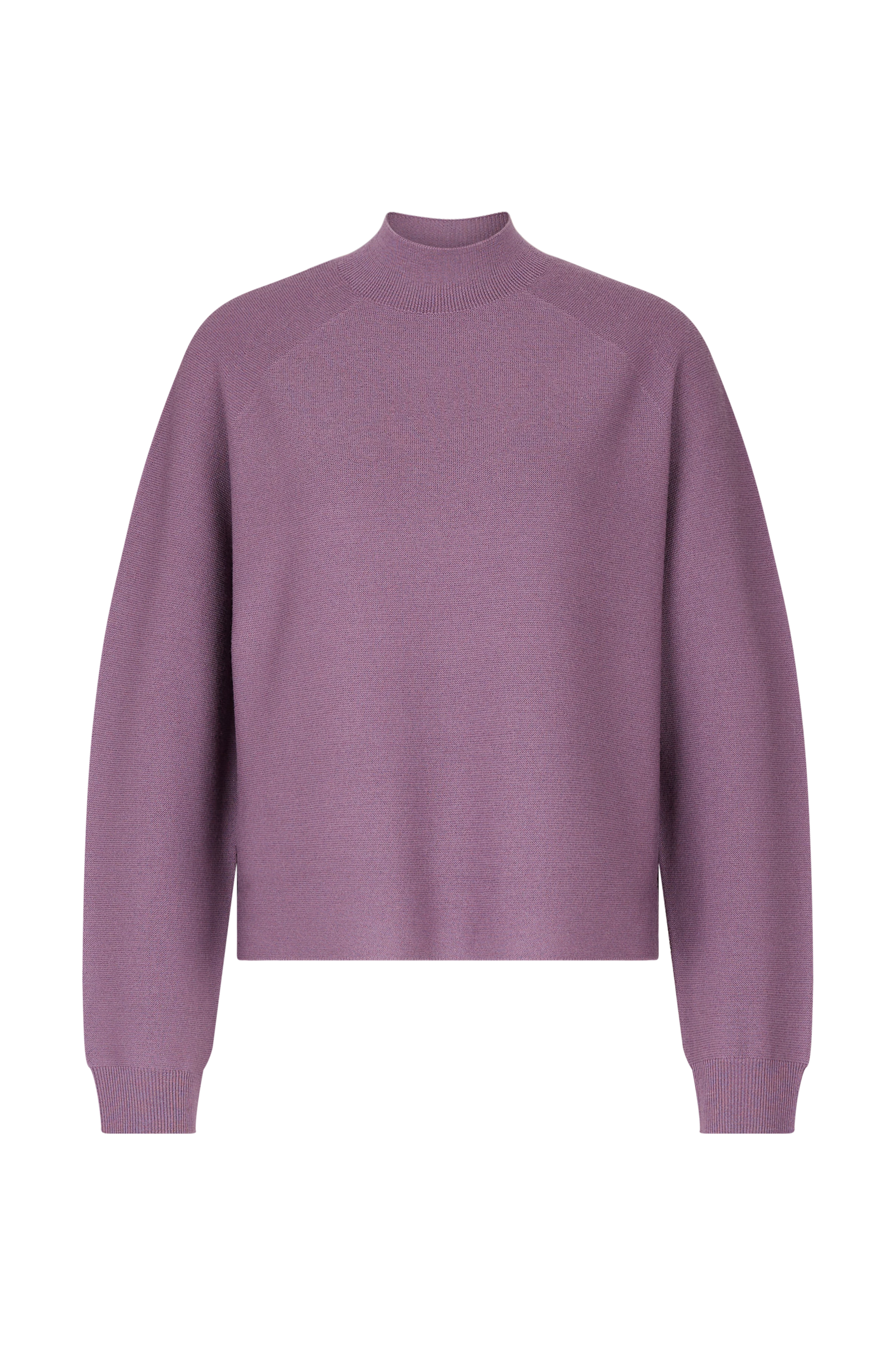LOTIAMI - Verkürzter Pullover in 100% Merinowolle - Damen - lila - Freisteller Frontansicht