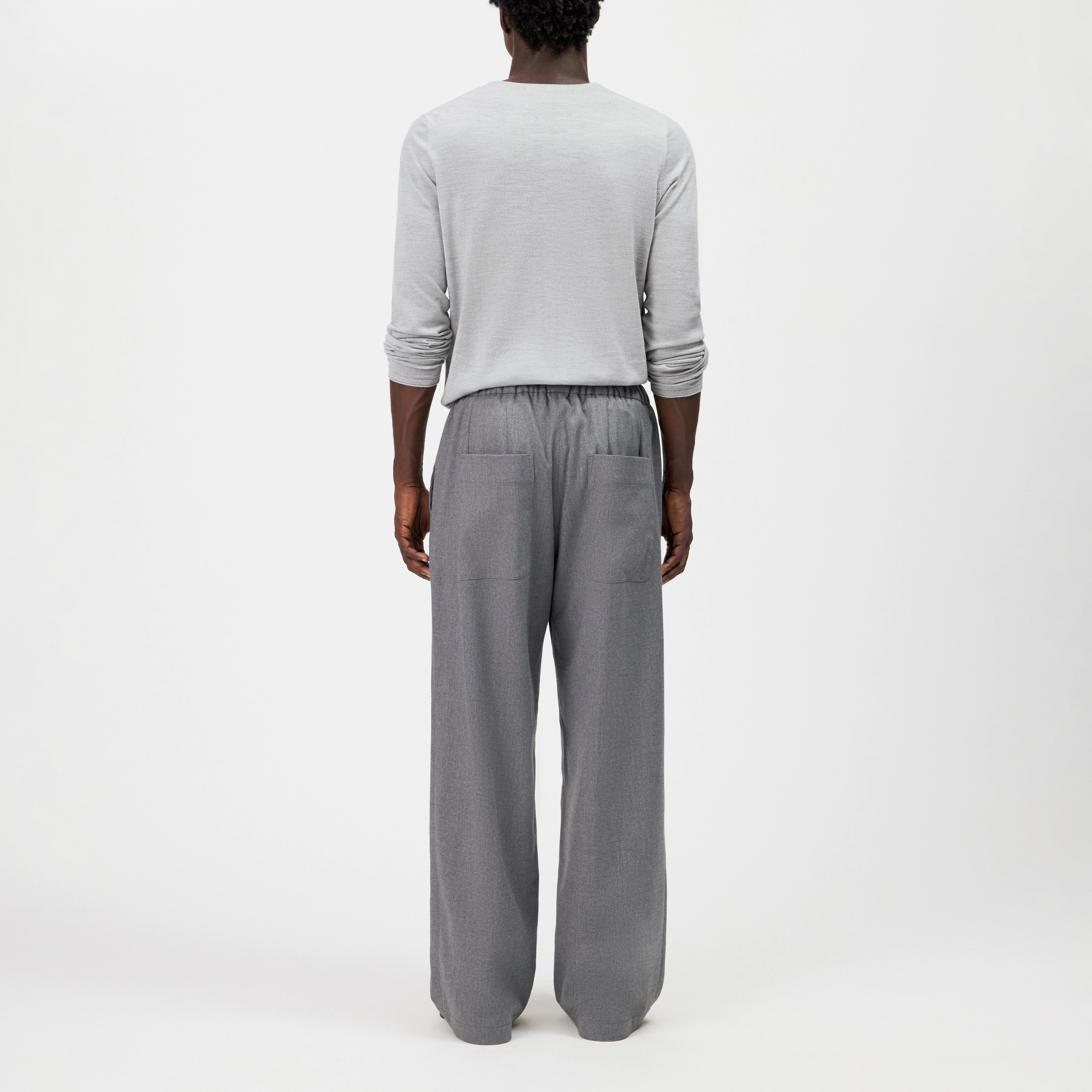 JOPAGO_CLN - Soft flannel jogging bottoms - men - grey - Rückansicht