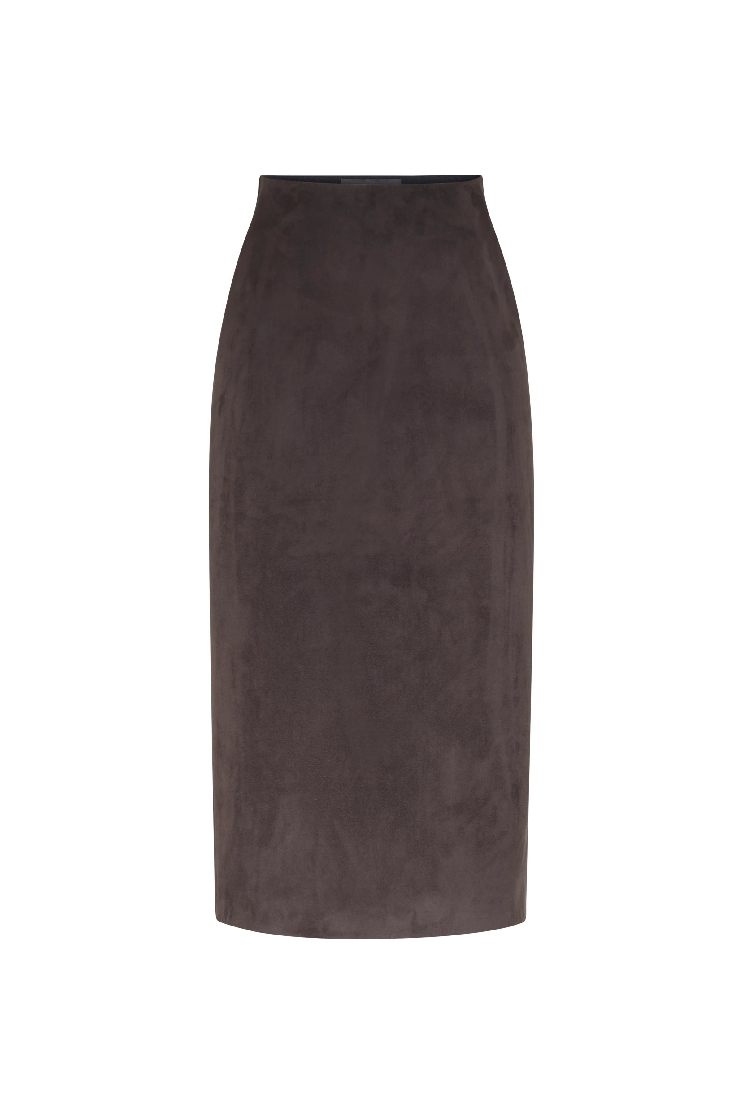 ASSER - Midi-length tube skirt in suede look - women - brown - Freisteller Frontansicht