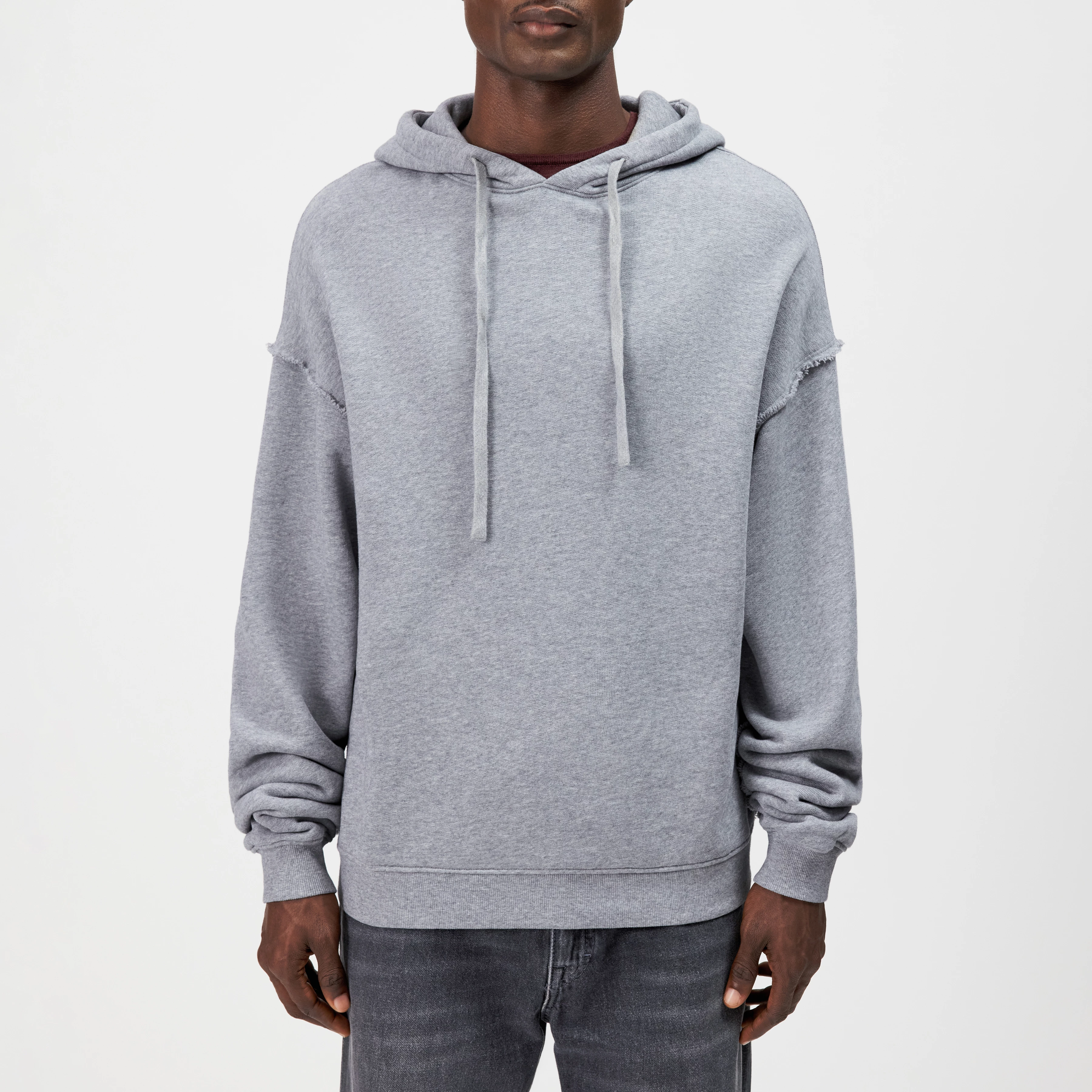 NERIK - Oversized hoodie in marl jersey - men - grey - Frontansicht