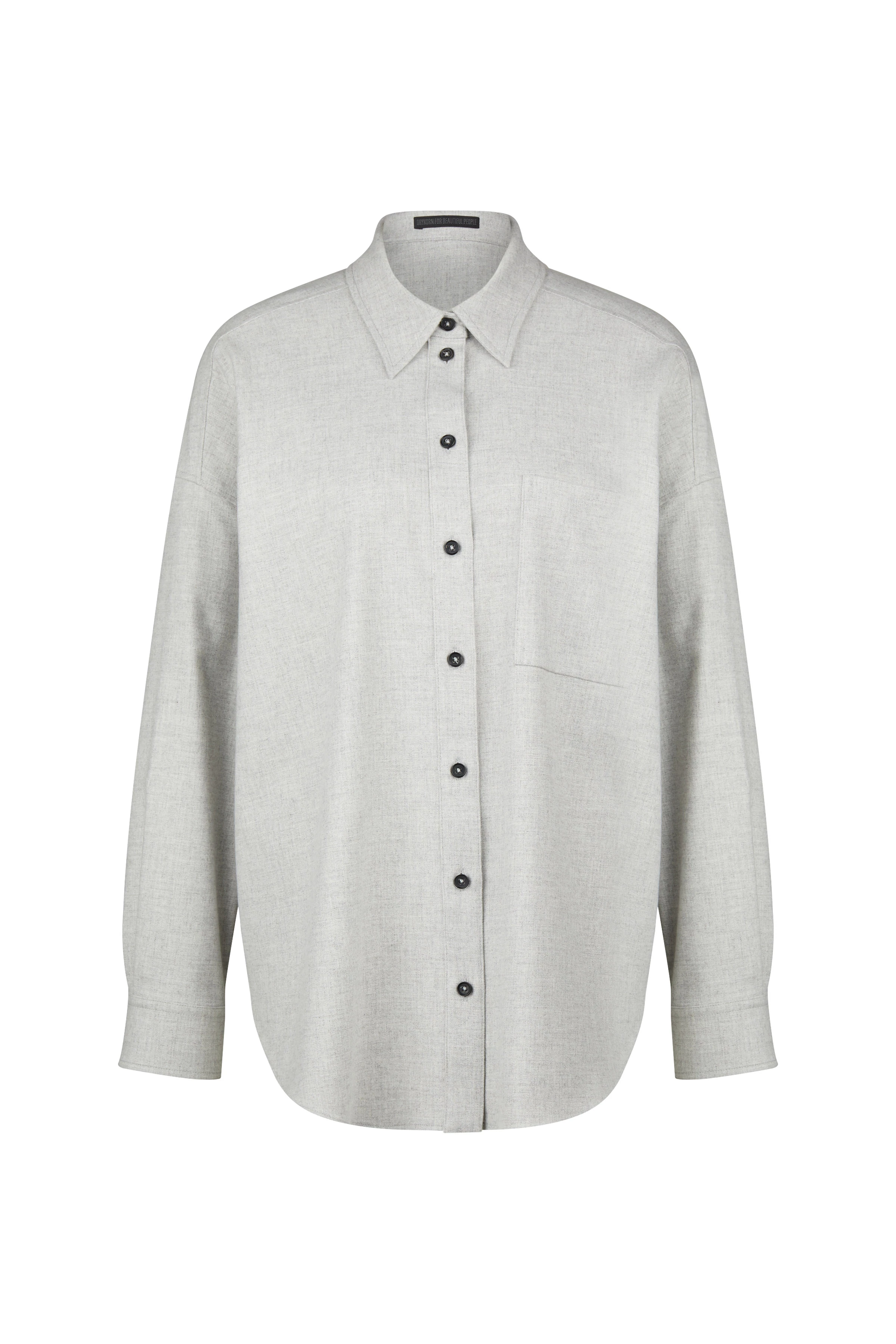 AAKE - Flanell Hemdbluse - Damen - grau - Freisteller Frontansicht