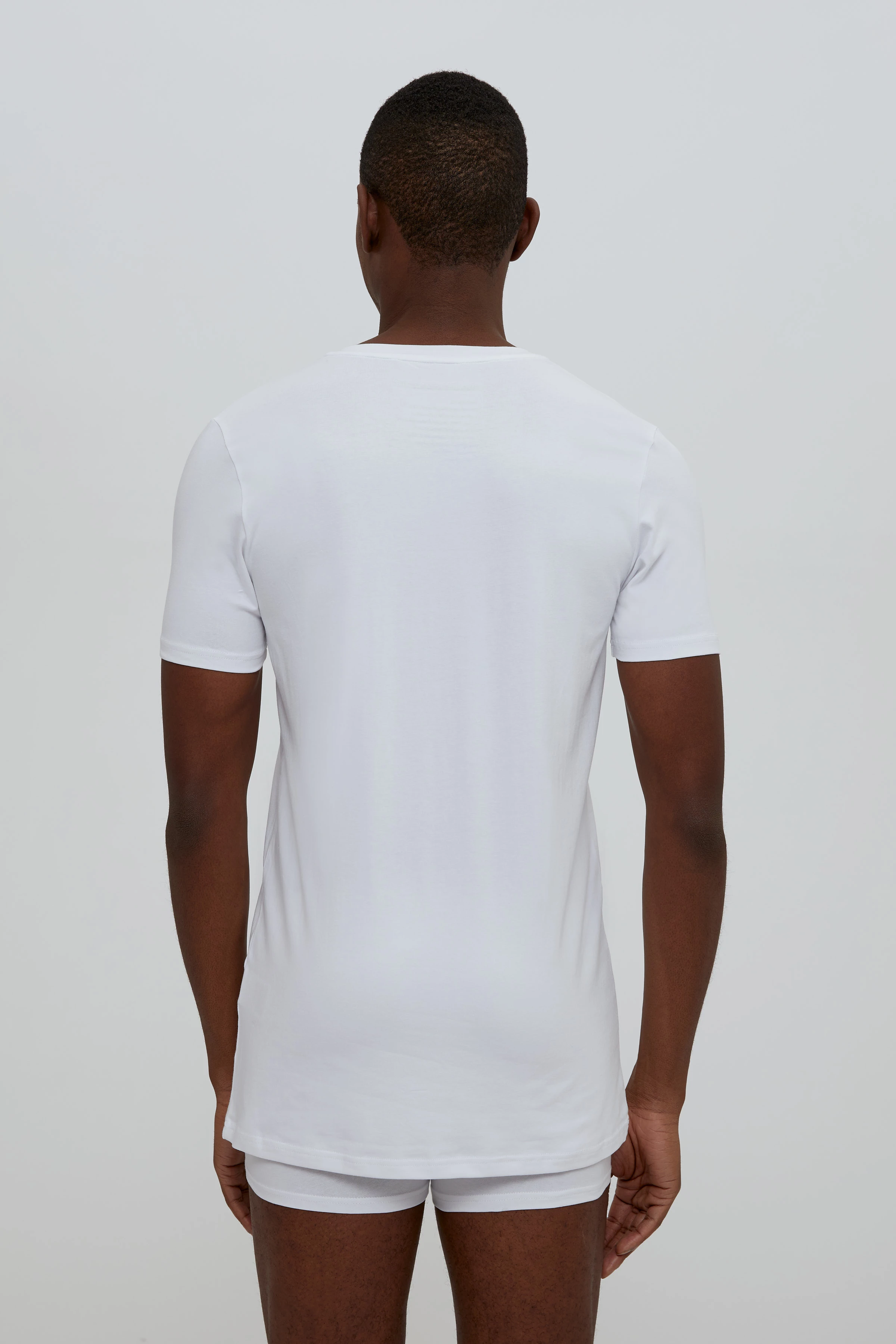 CARIS_2 - 2er-Pack Basic T-Shirt - Herren - weiß - Ganzkörper-Frontansicht