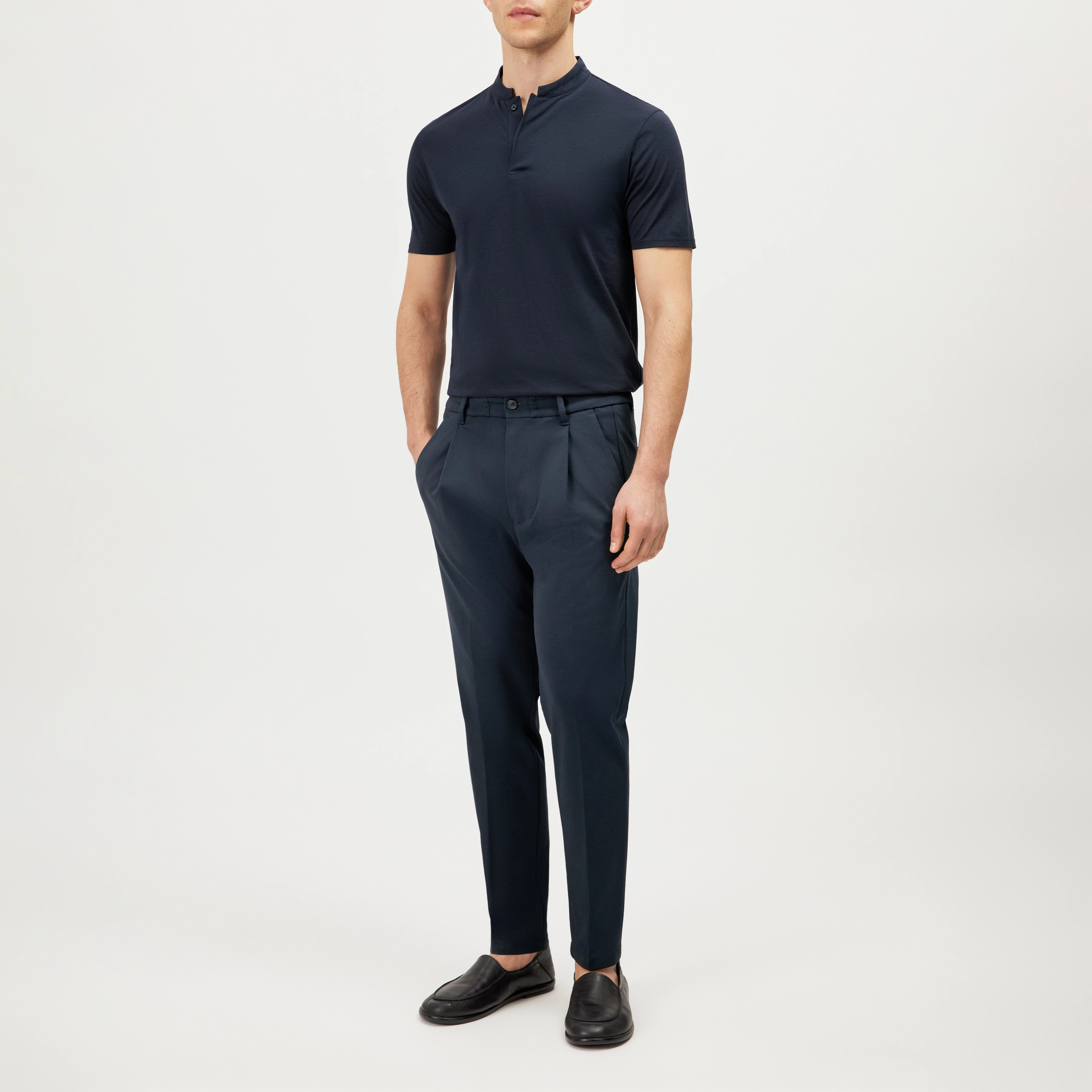 CHASY - Casual buks med læg i Punto Milano jersey - men - blå - Ganzkörper-Frontansicht