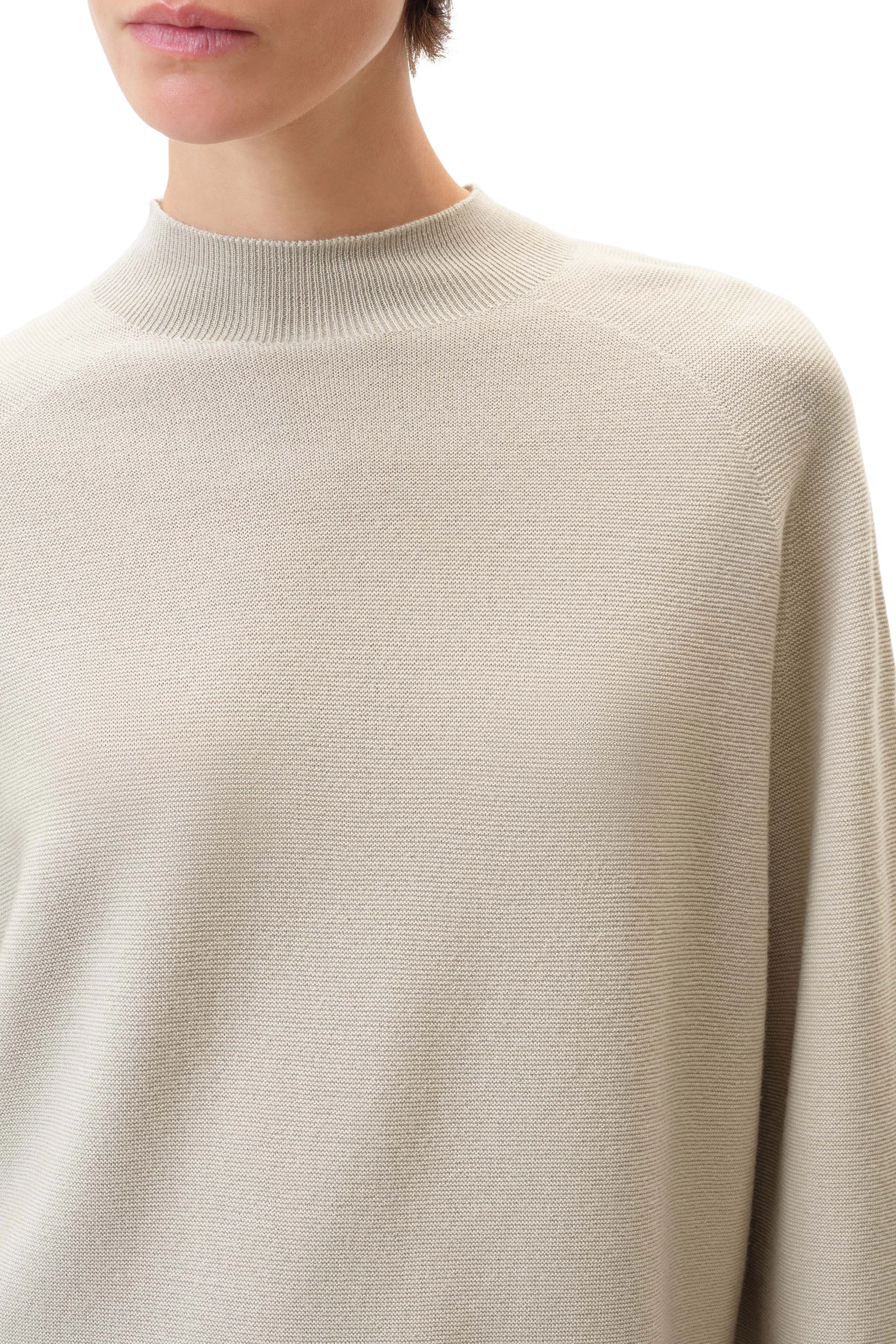 LOTIAMI - Verkürzter Pullover in 100% Merinowolle - Damen - beige - Seitenansicht