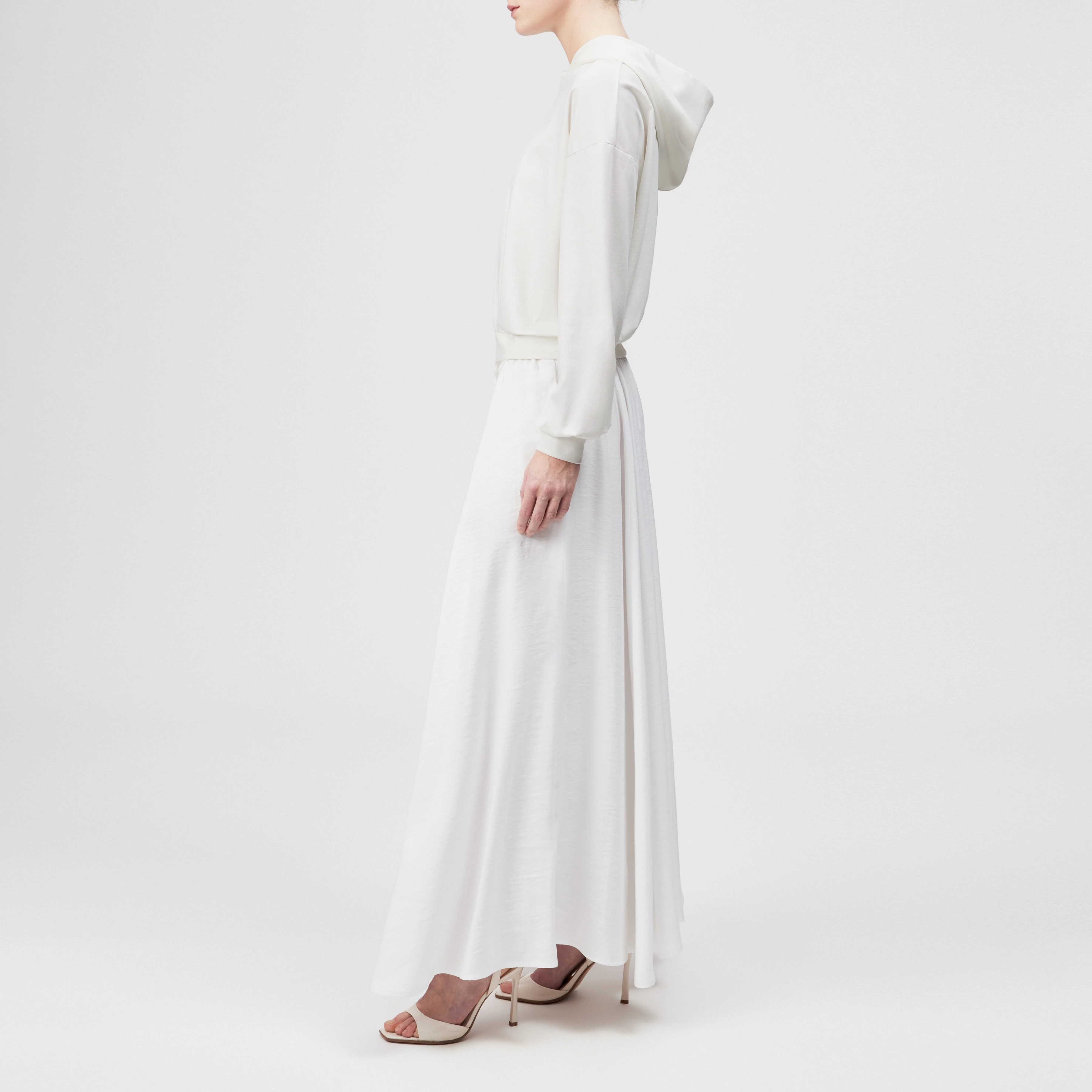 PAPILI - Women's hoodie made of smooth lyocell interlock - women - off white - Seitenansicht