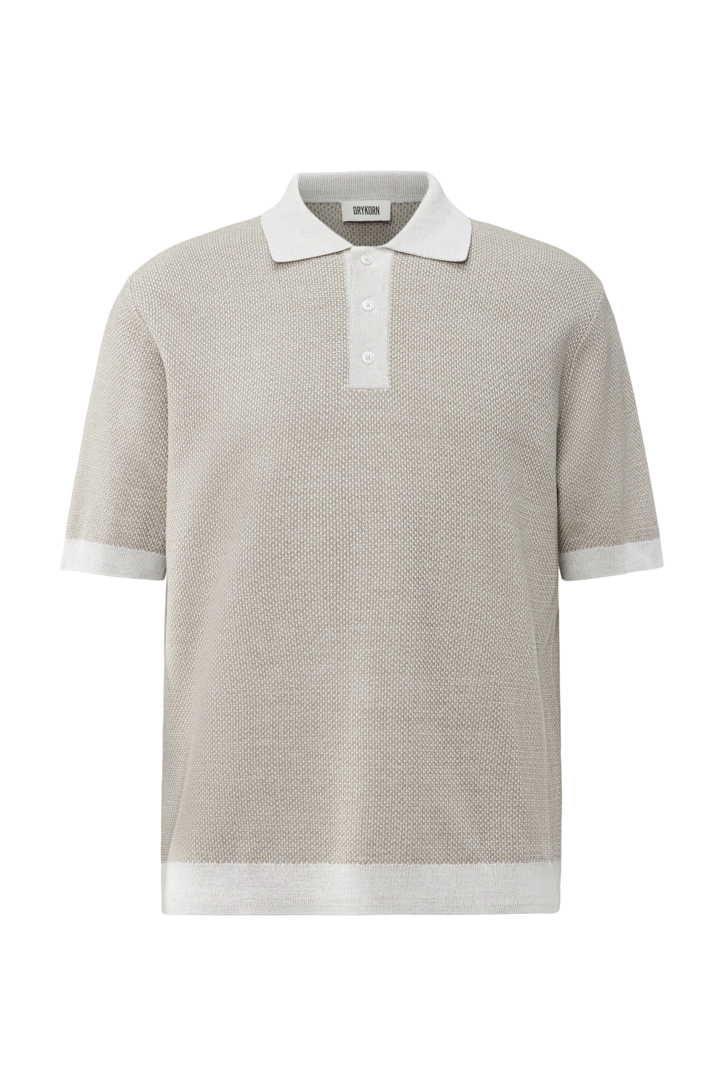 TAMIAN - Strick Polo in merzerisierter Baumwolle - Herren - beige - Freisteller Frontansicht