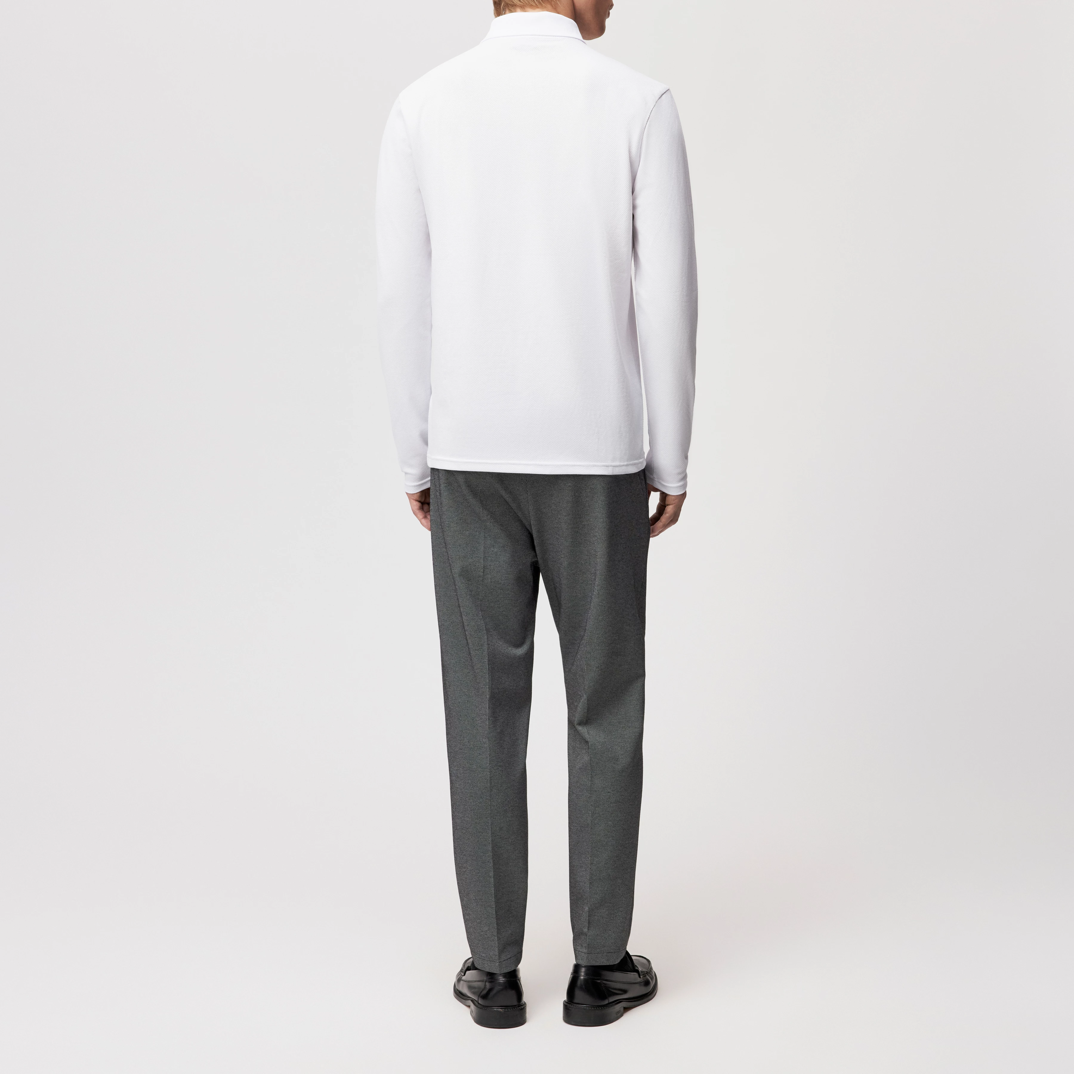 LEVINIO - Polo shirt in piqué texture - men - white - Rückansicht