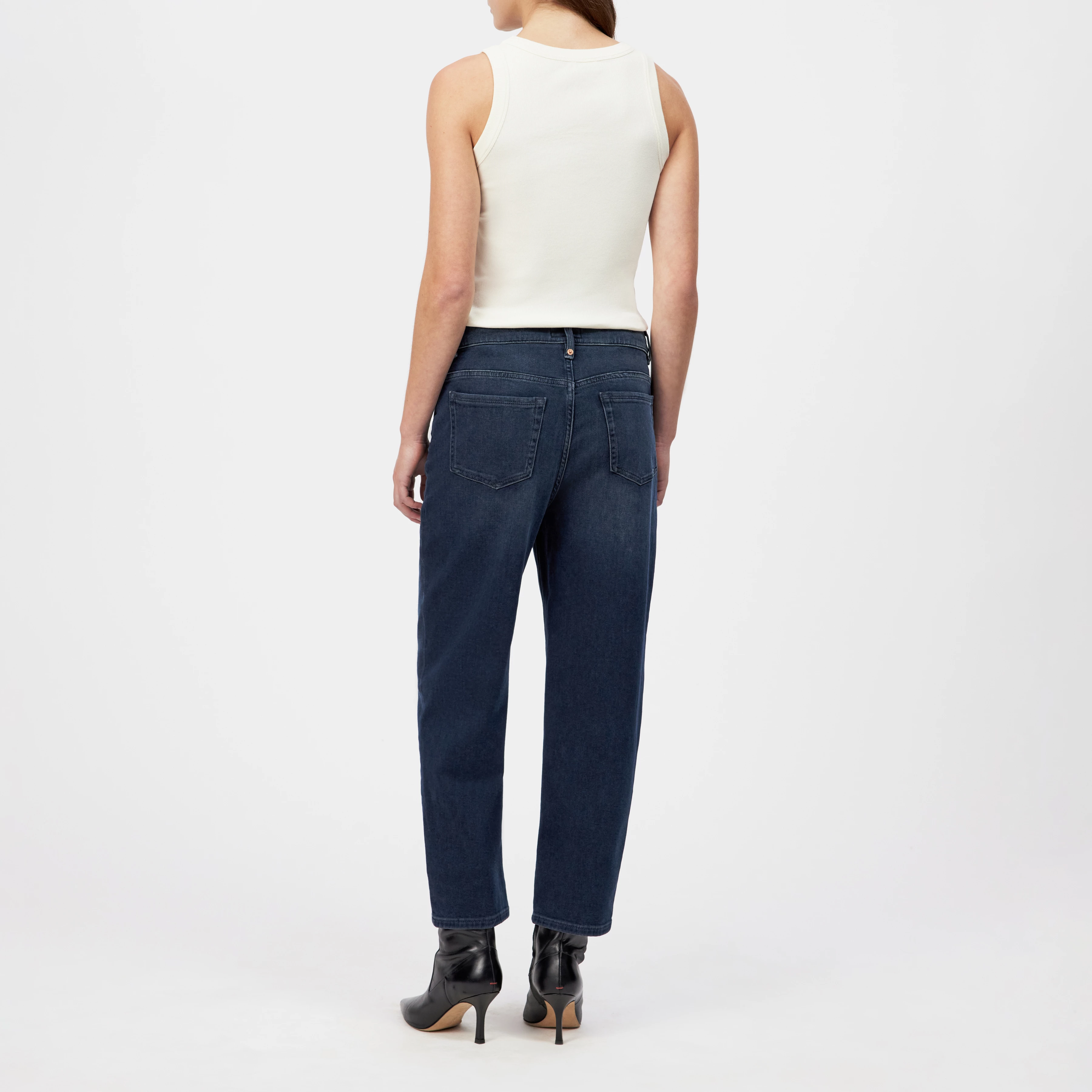 FLOWN - Low-Waist Jeans in Blue-Black Denim - Damen - blau - Rückansicht