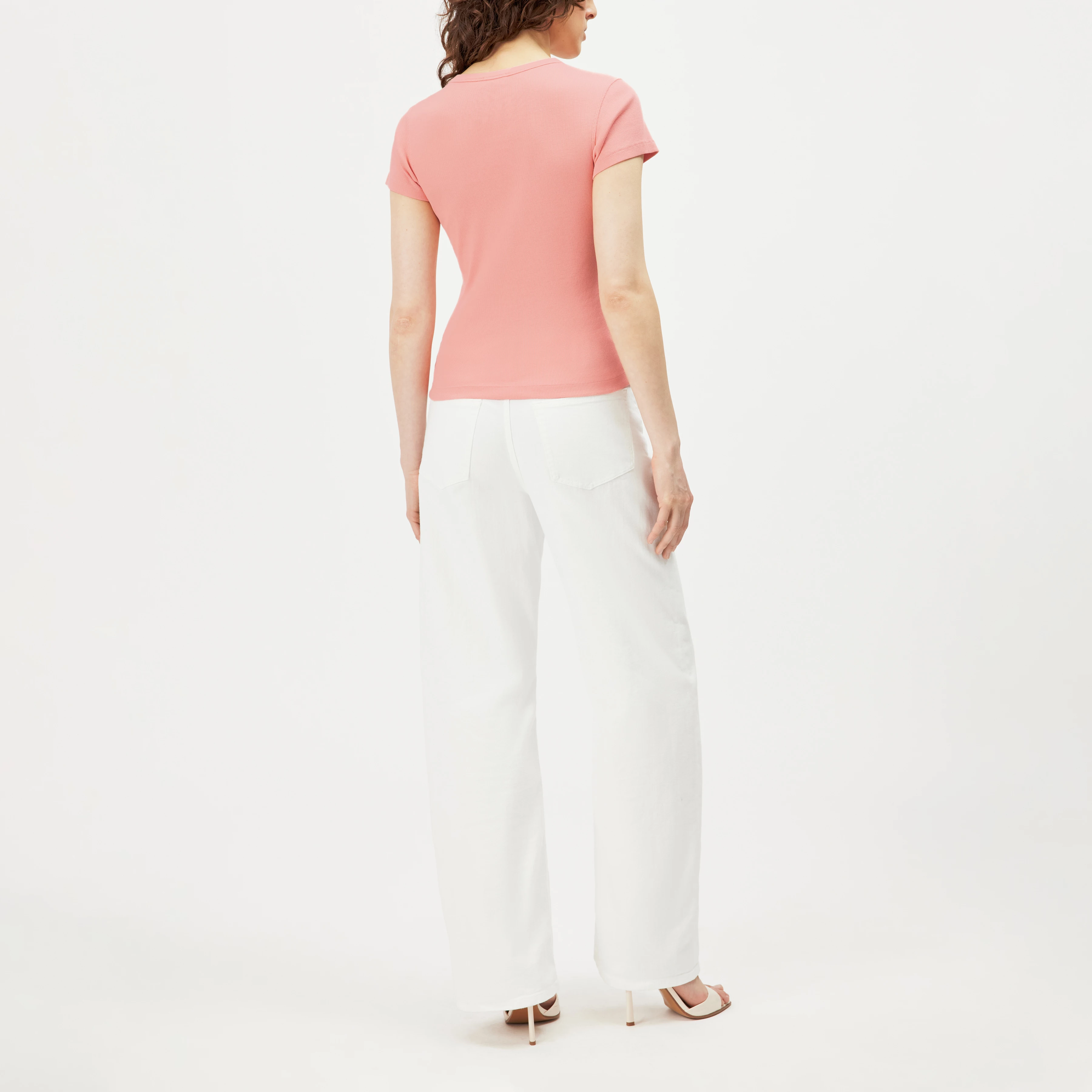 KOALE - Slim-fit T-shirt i bomuldsrib - women - orange - Rückansicht